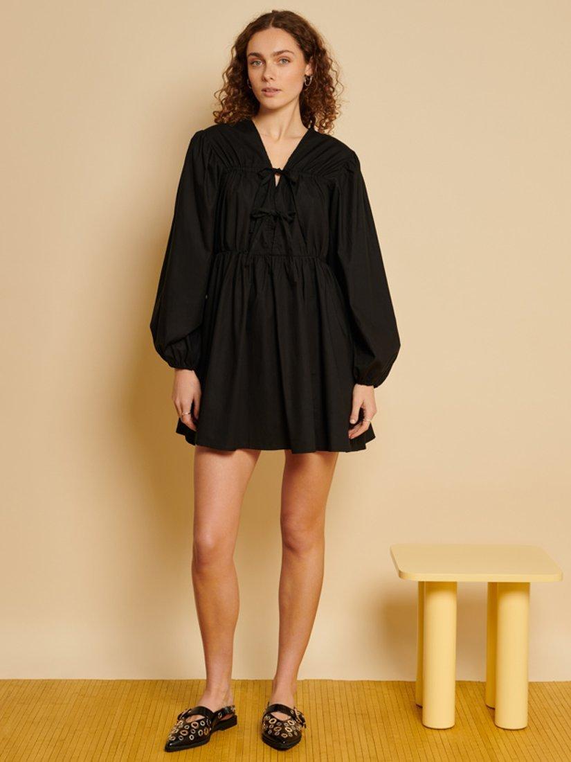 Product image 2 of 6, which shows GHOSPELL Sanna Mini Dress, Black, 6