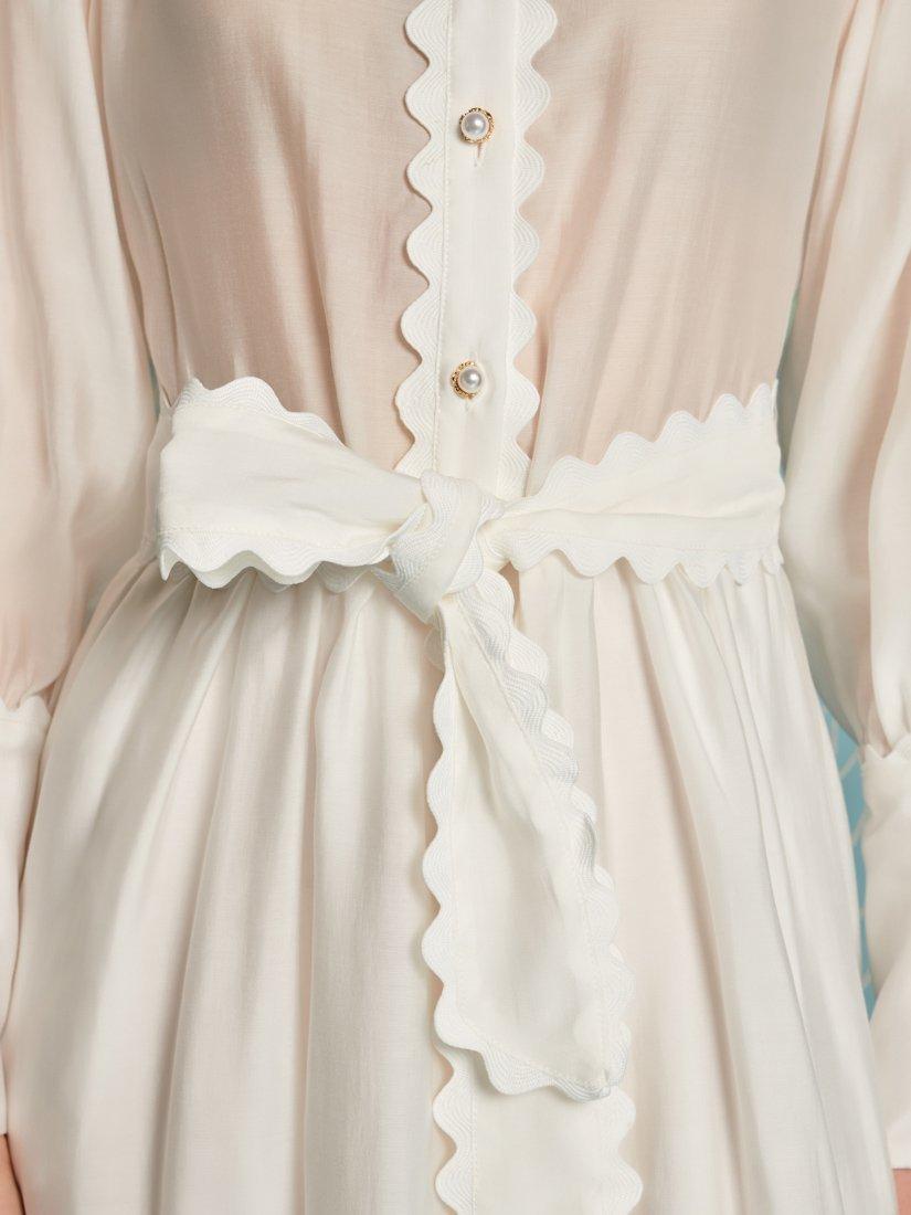 Product image 6 of 6, which shows Sister Jane Skipper Ric Rac Trim Midi Dress, White, 6