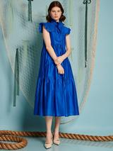 Sister Jane Hazel Scallop Tiered Maxi Dress, Red