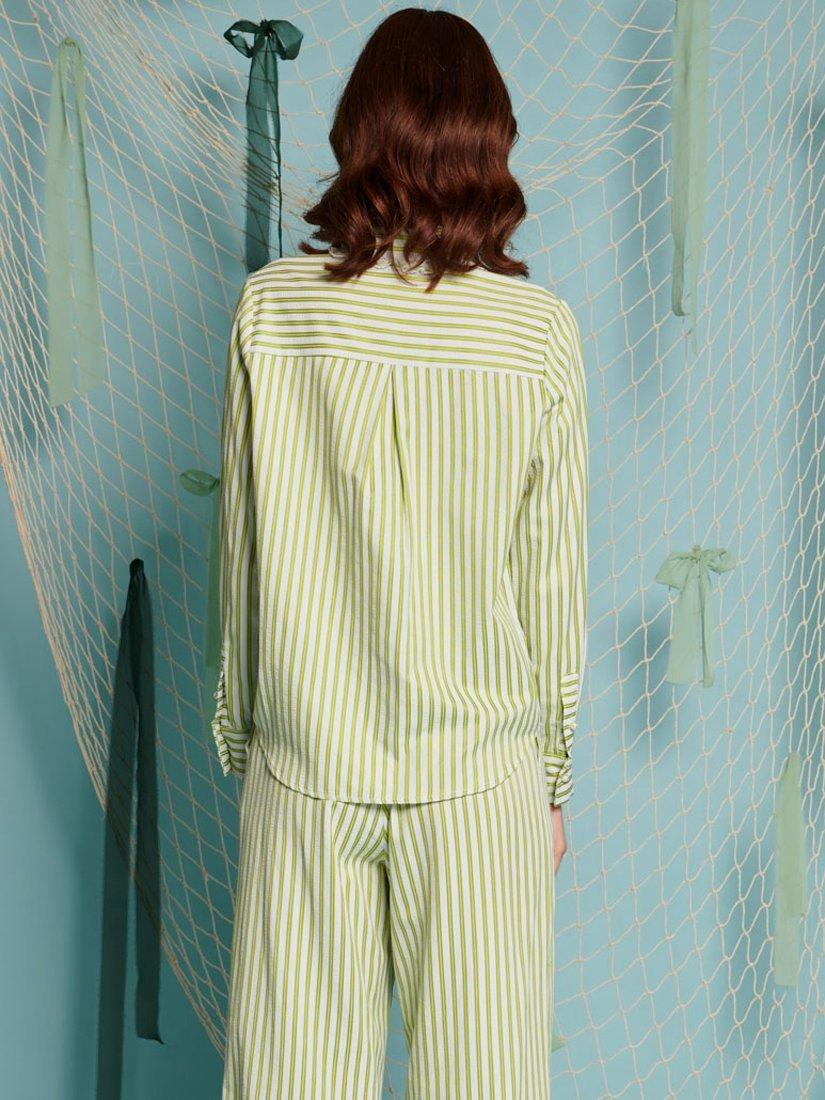 Product image 4 of 6, which shows Sister Jane Seven Seas Stripe Shirt, Green/White, 6