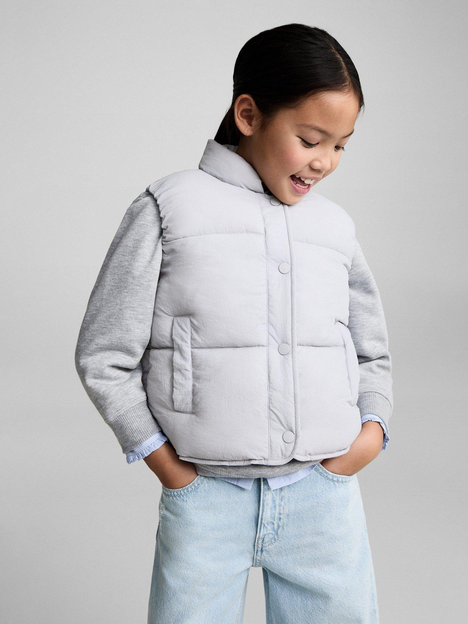 Product image 1 of 6, which shows Mango Kids' Andy Quilted Gilet, Blue, 11-12 years