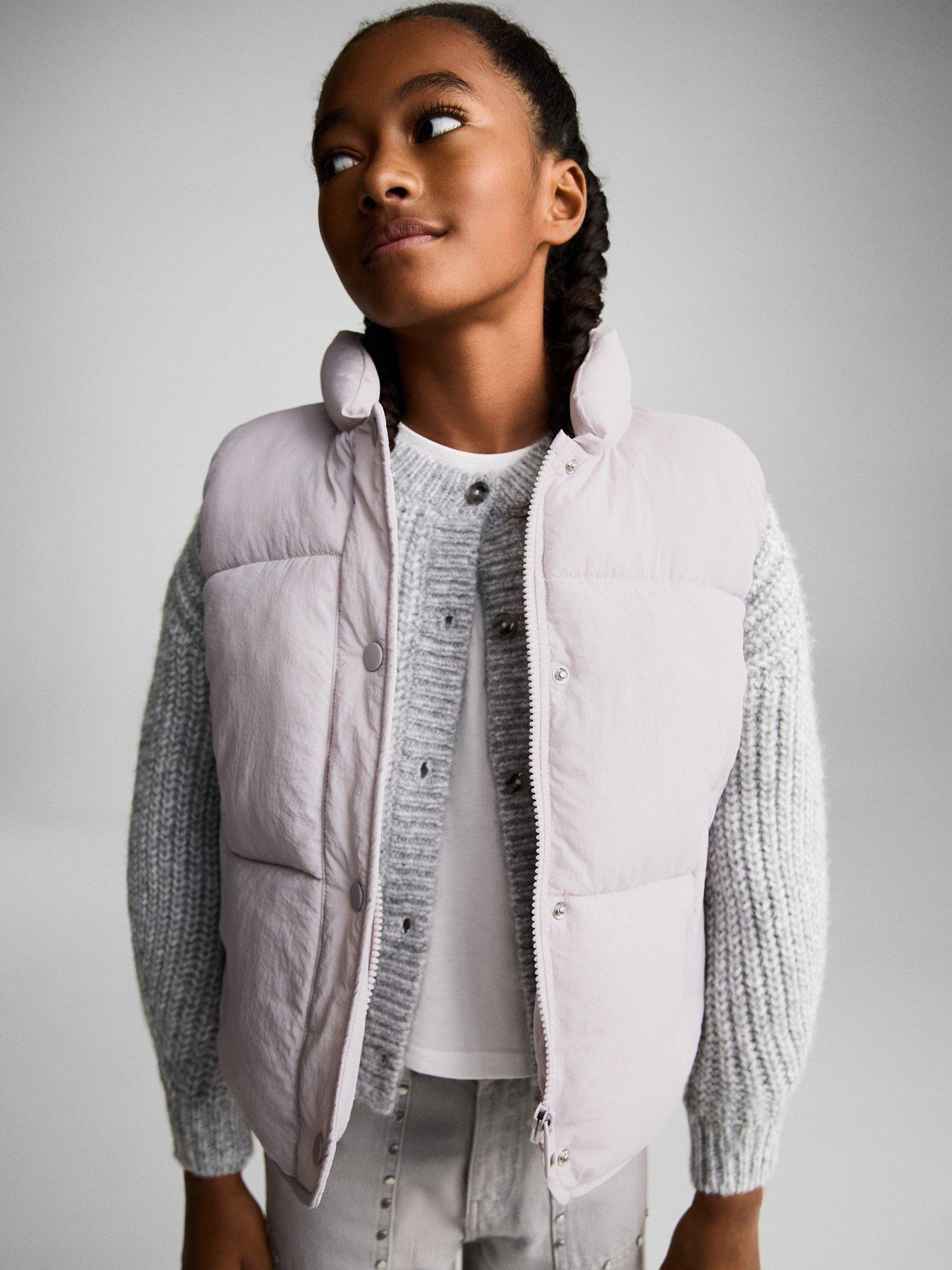 Product image 1 of 7, which shows Mango Kids' Andy Quilted Gilet, Light Pastel Purple, 11-12 yrs