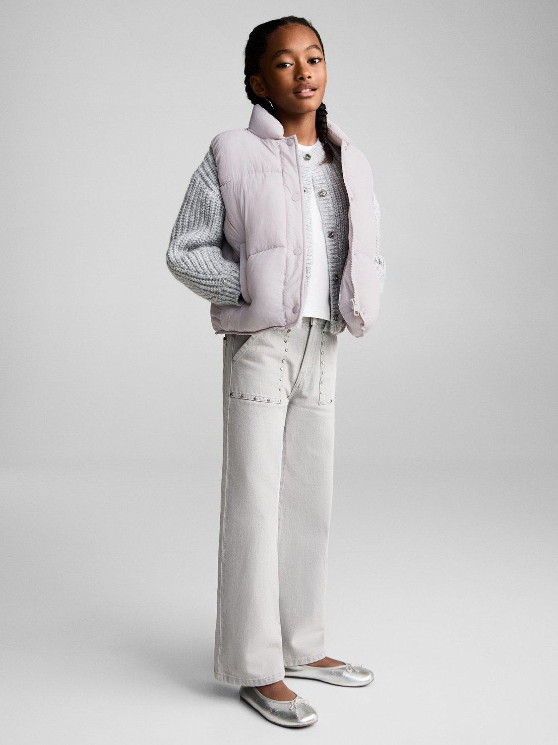 Product image 2 of 7, which shows Mango Kids' Andy Quilted Gilet, Light Pastel Purple, 11-12 yrs