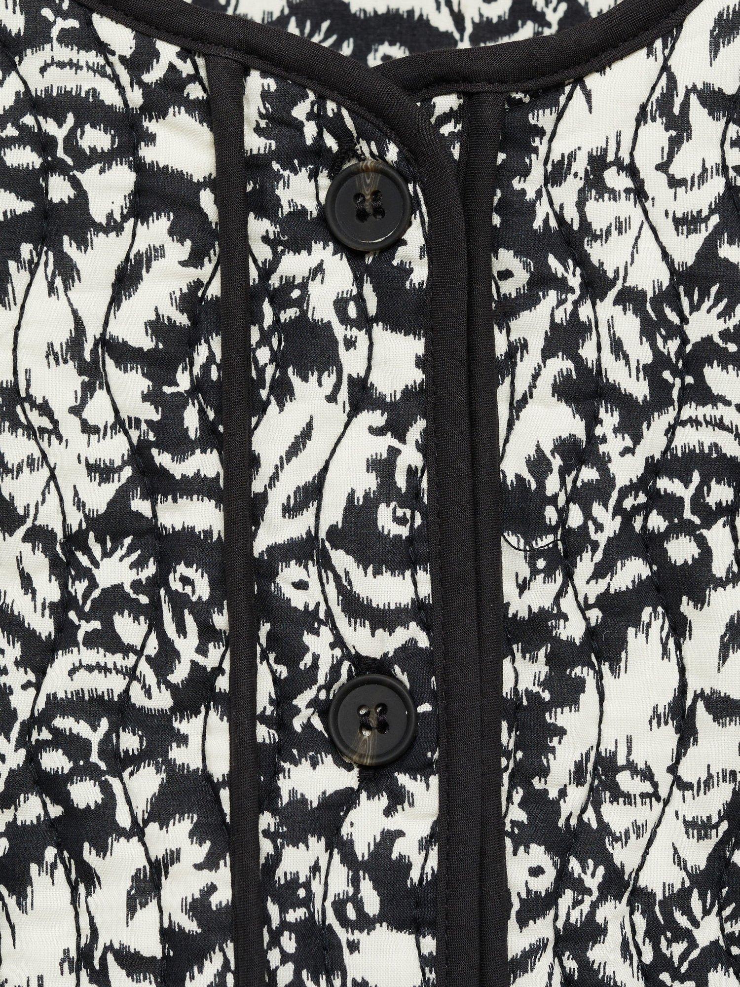 Product image 4 of 4, which shows Mango Kids' Yas Floral Cotton Jacket, Black, 9 years