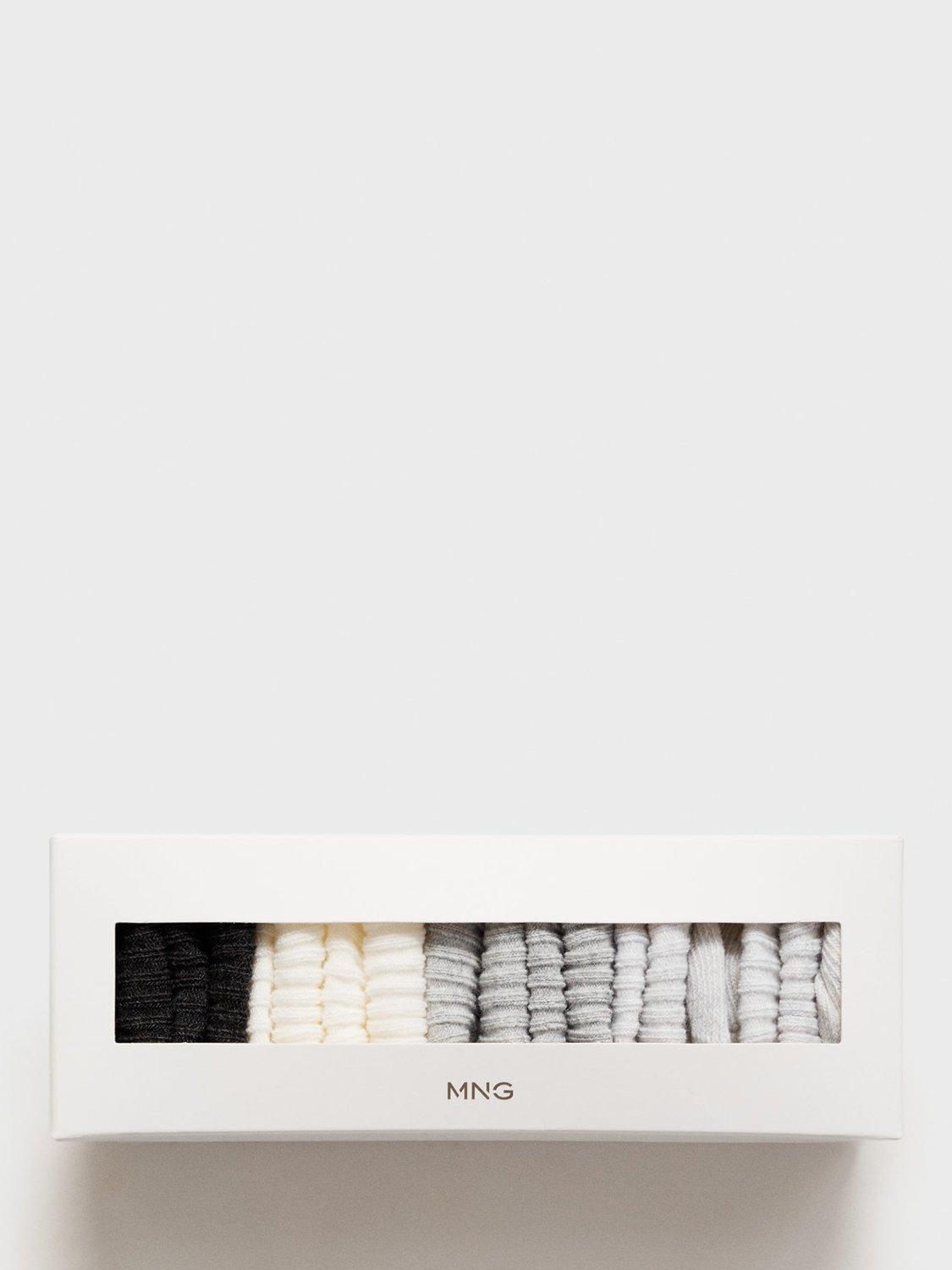 Product image 1 of 3, which shows Mango Kids' Ankle Socks, Pack of 4, Grey, 0-6 months