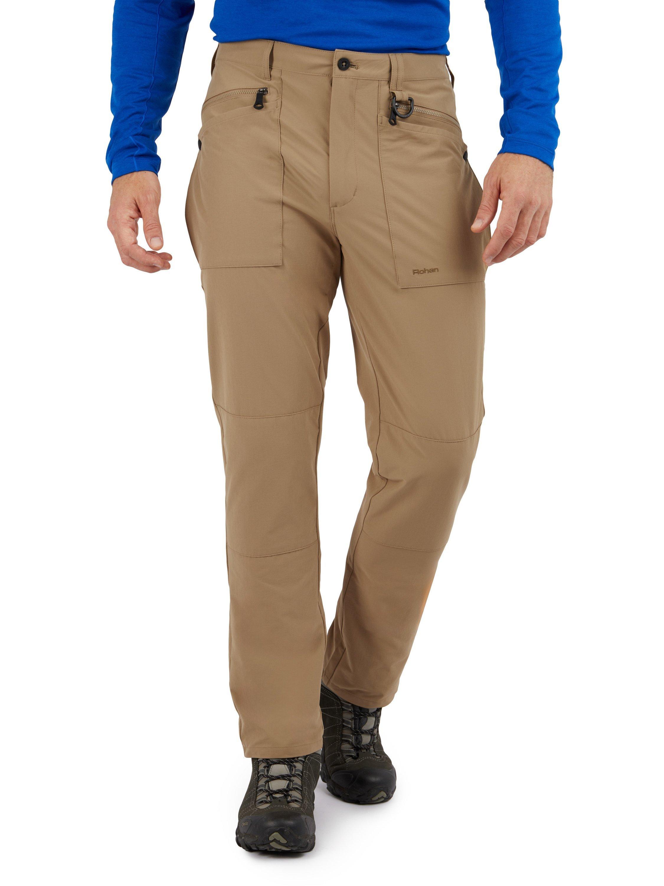 Product image 1 of 7, which shows Rohan Stretch Bags Walking Trousers, Stone, 30S