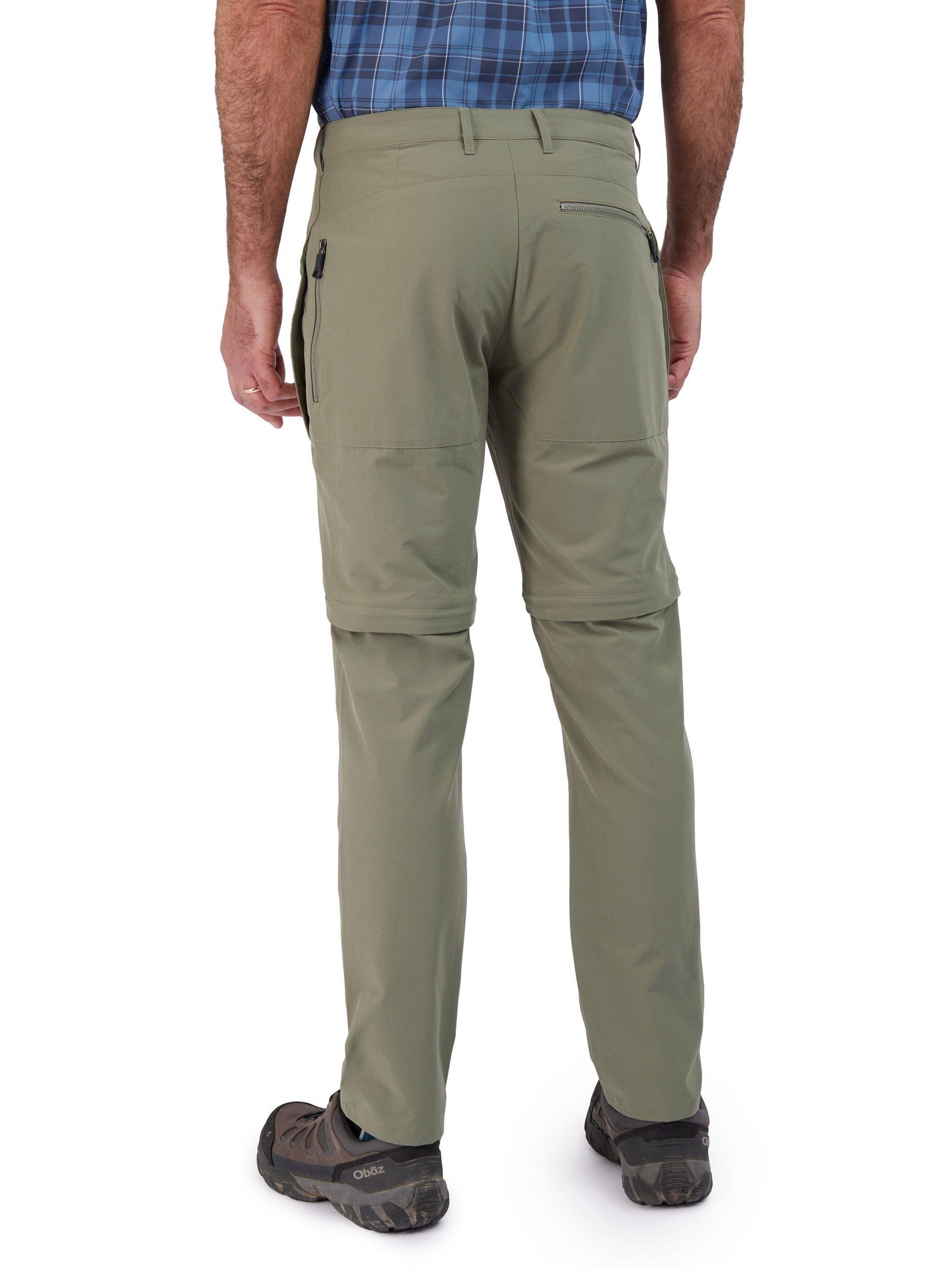 Product image 2 of 8, which shows Rohan  Stretch Bags Zip Off Trousers, Olive Green, 30S