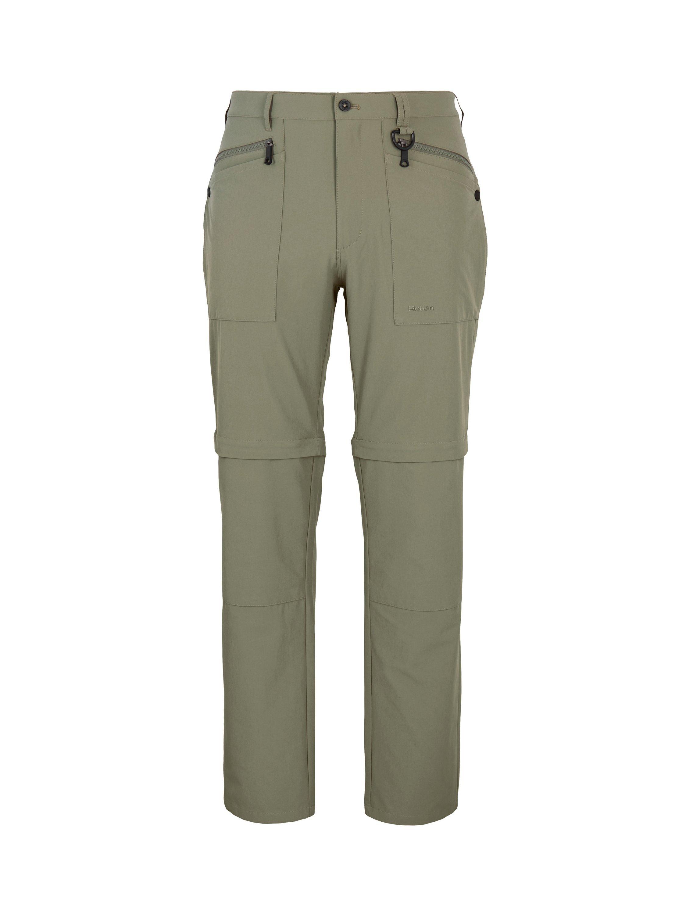 Product image 3 of 8, which shows Rohan  Stretch Bags Zip Off Trousers, Olive Green, 30S