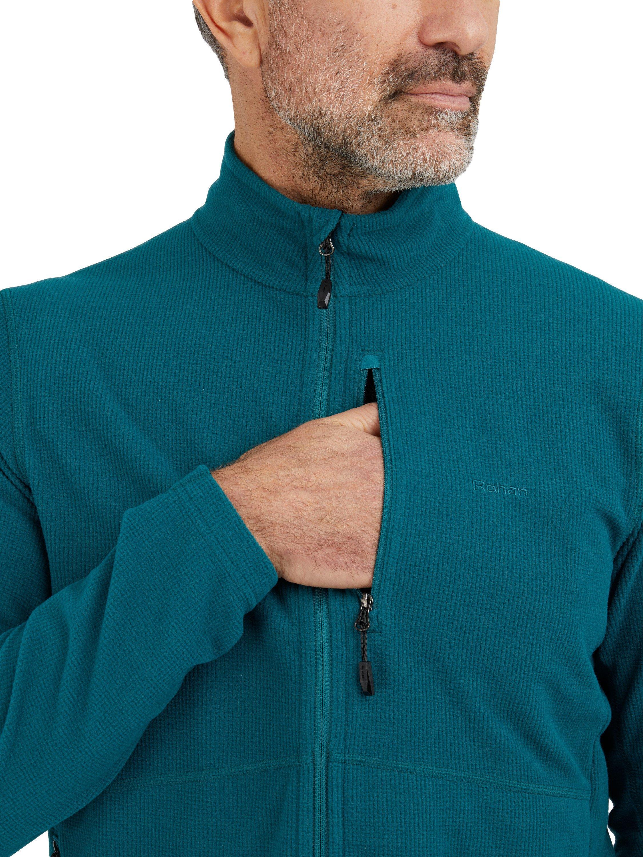 Product image 5 of 7, which shows Rohan Men's Microgrid Fleece Jacket, Marine Teal, S
