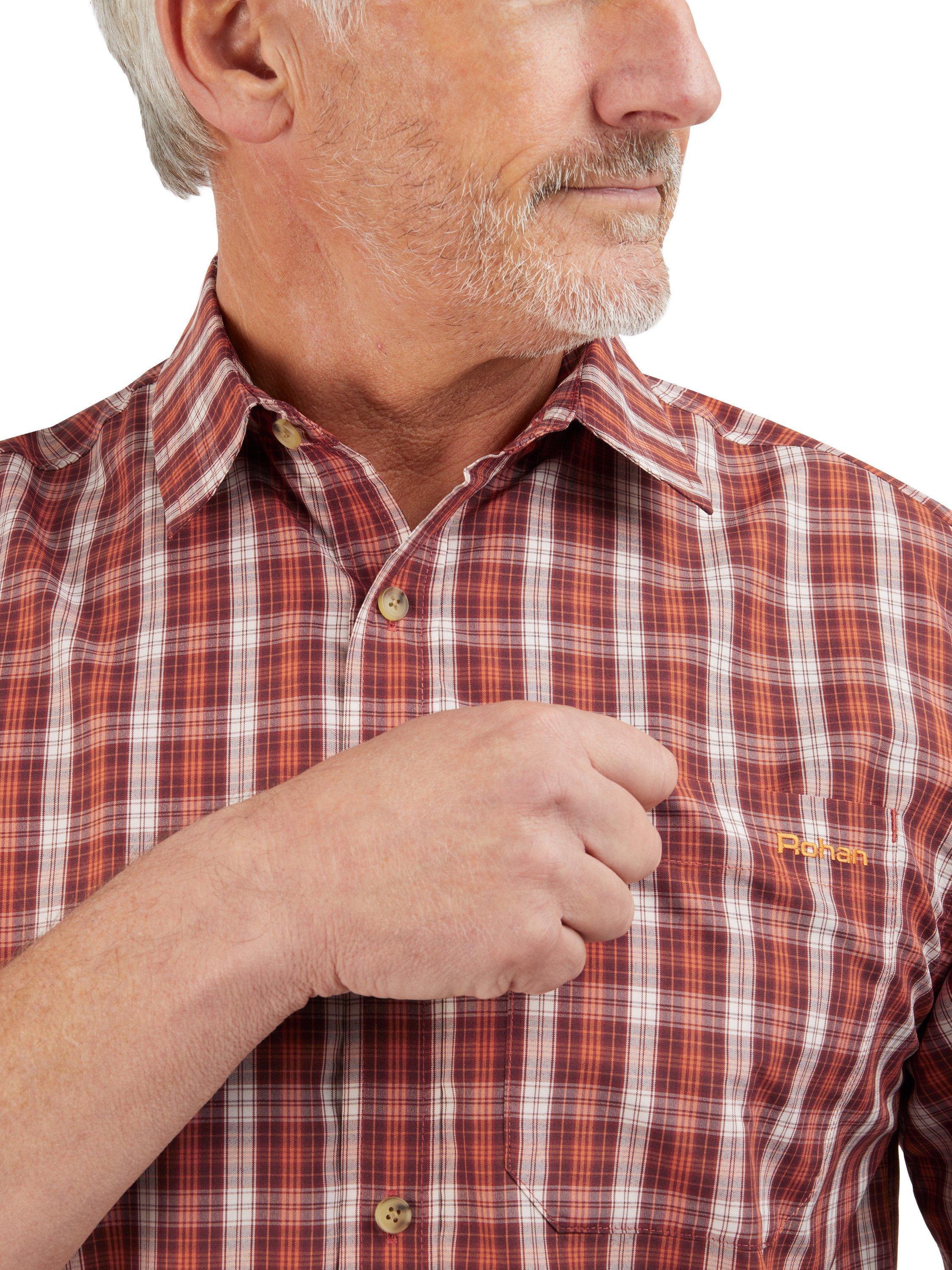 Product image 5 of 6, which shows Rohan Men's Coast Short Sleeve Shirt, Dusk Orange, S