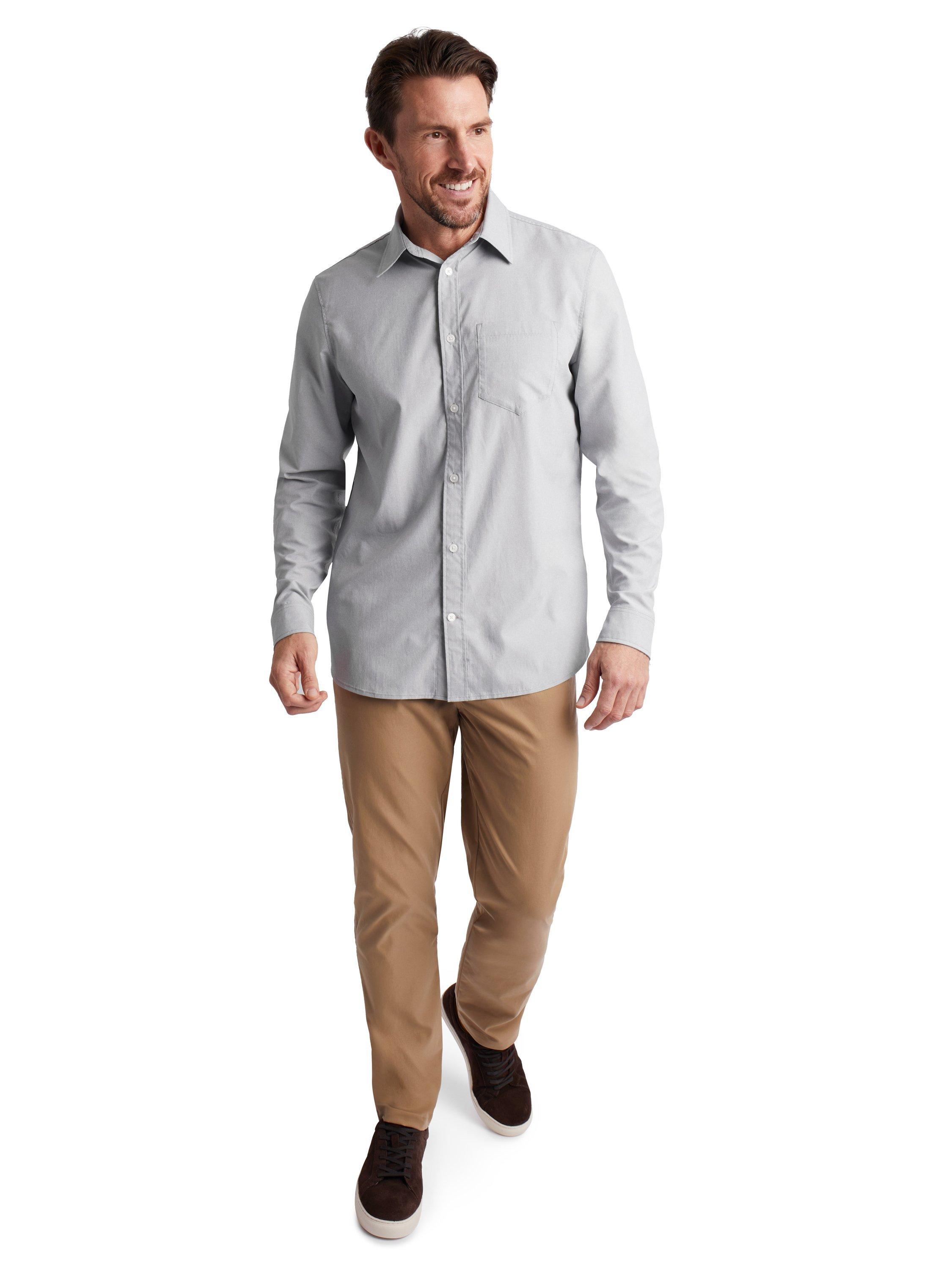 Product image 4 of 5, which shows Rohan Men's Finchley Shirt, Haze Grey Oxford, S