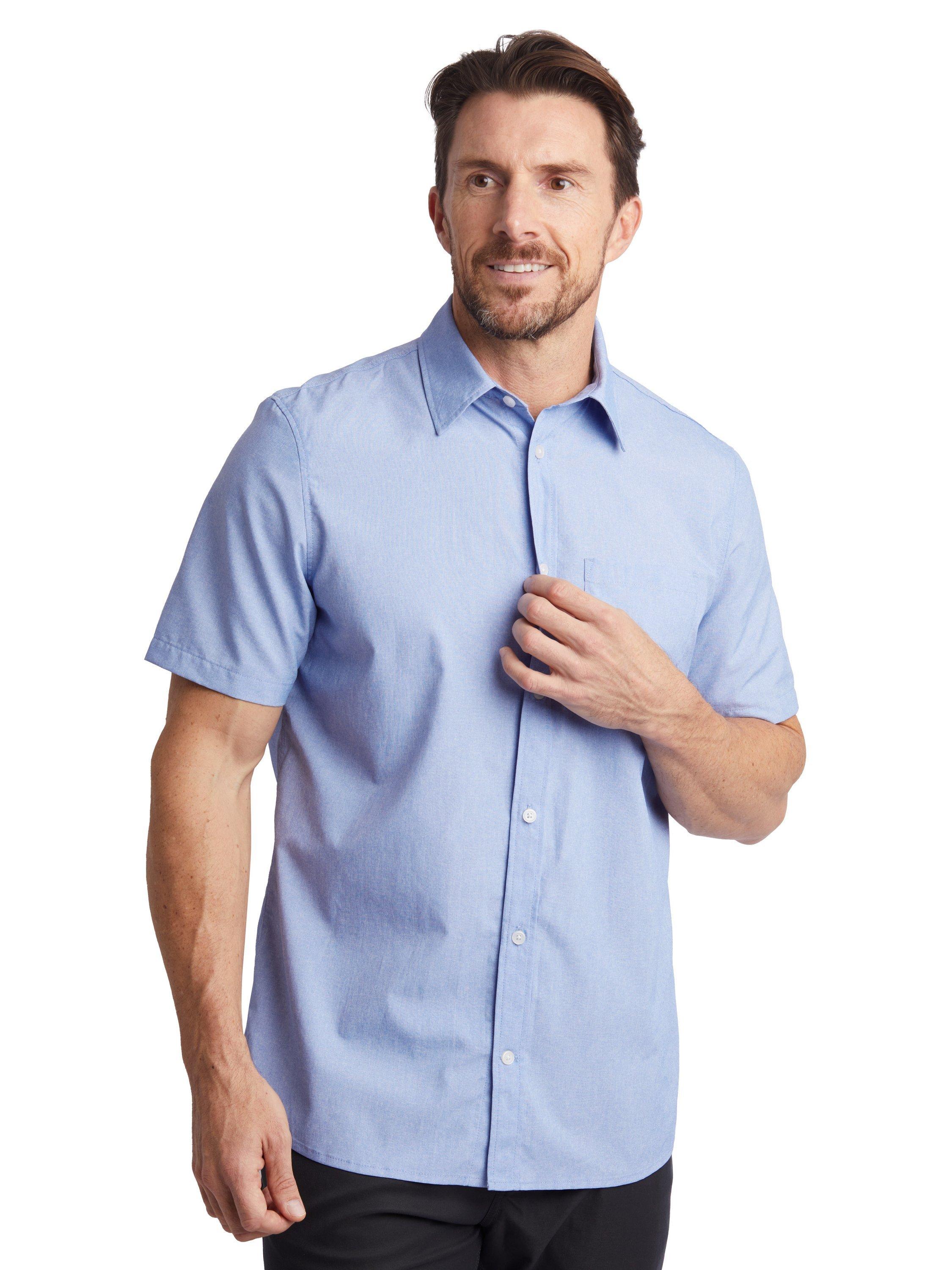 Product image 1 of 6, which shows Rohan Men's Finchley Shirt, Ridge Blue Oxford, S