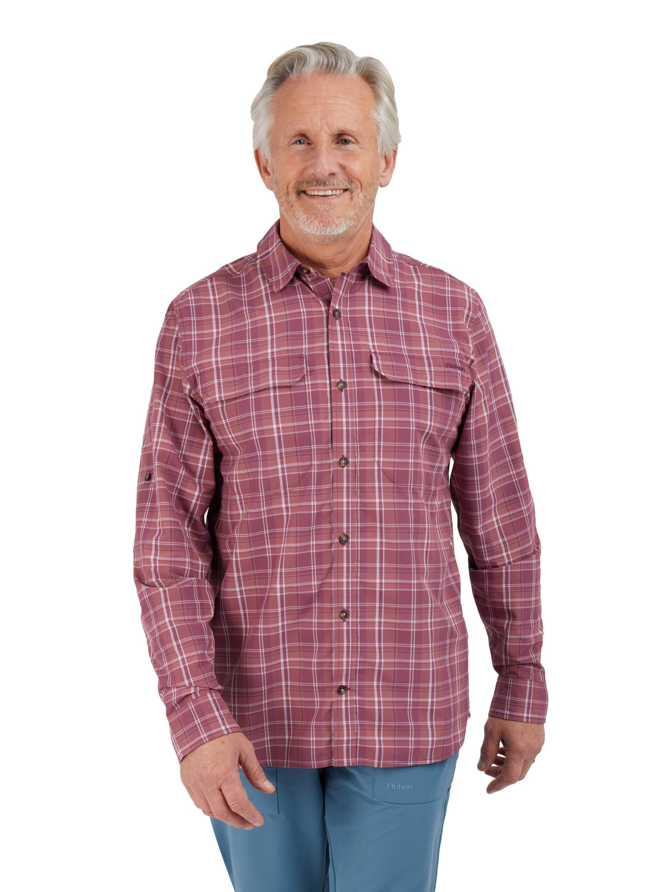 Product image 1 of 10, which shows Rohan Men's Pennine Long Sleeve Shirt, Grape Purple Check, S