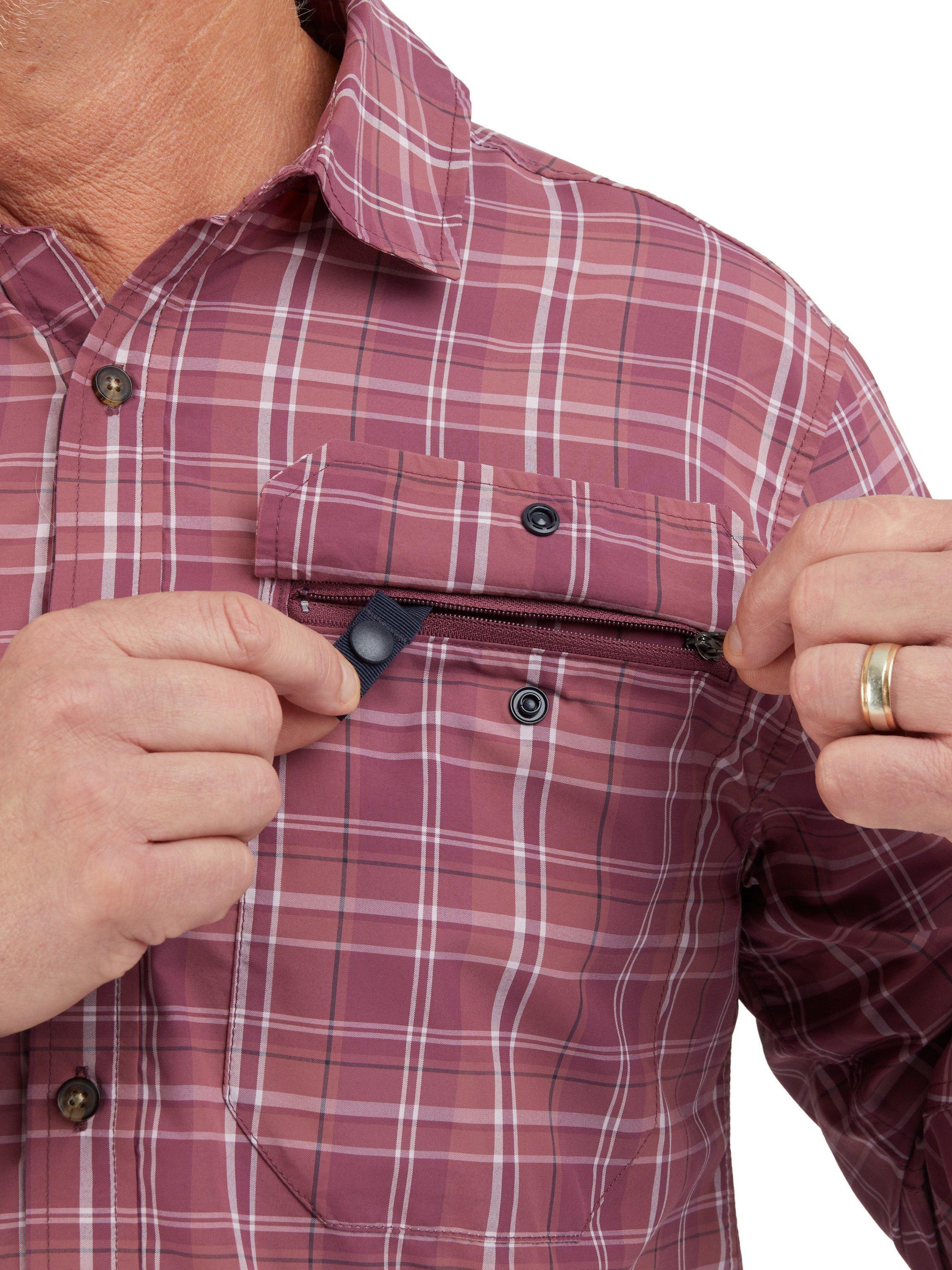 Product image 9 of 10, which shows Rohan Men's Pennine Long Sleeve Shirt, Grape Purple Check, S