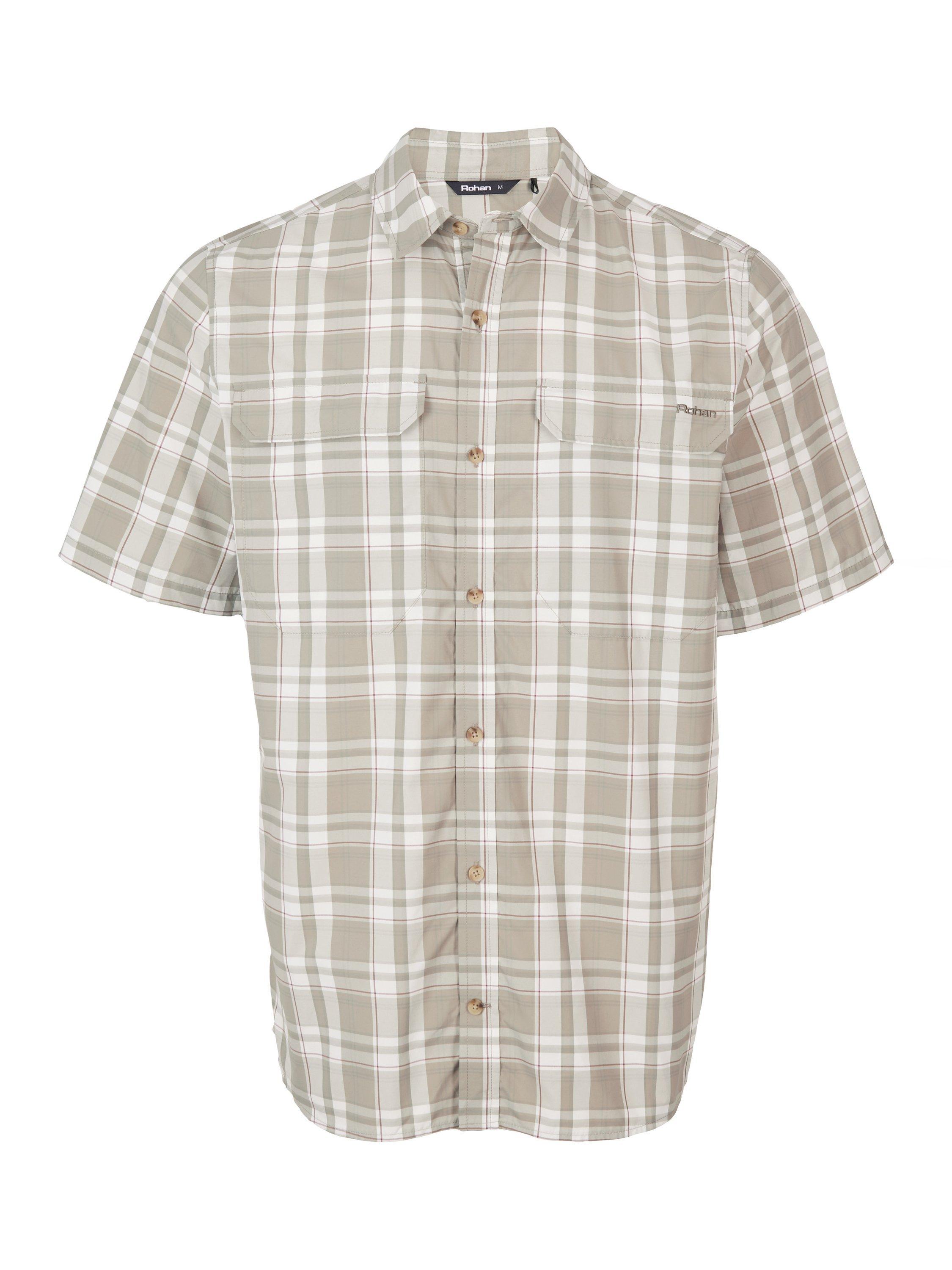 Product image 3 of 7, which shows Rohan Men's Pennine Short Sleeve Shirt, Desert Green Check, S
