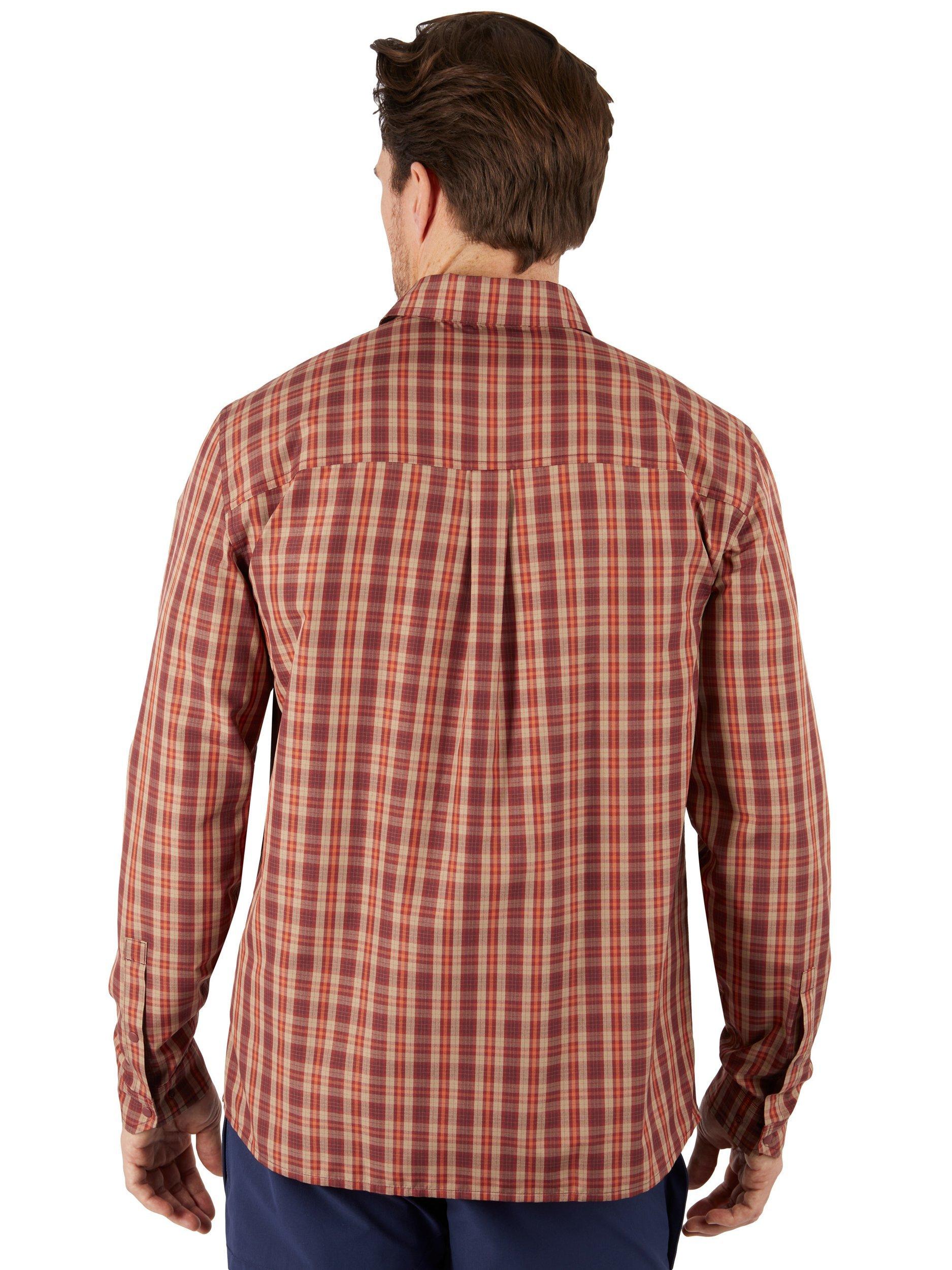 Product image 2 of 7, which shows Rohan Men's Portreath Long Sleeve Shirt, Red/Orange, S