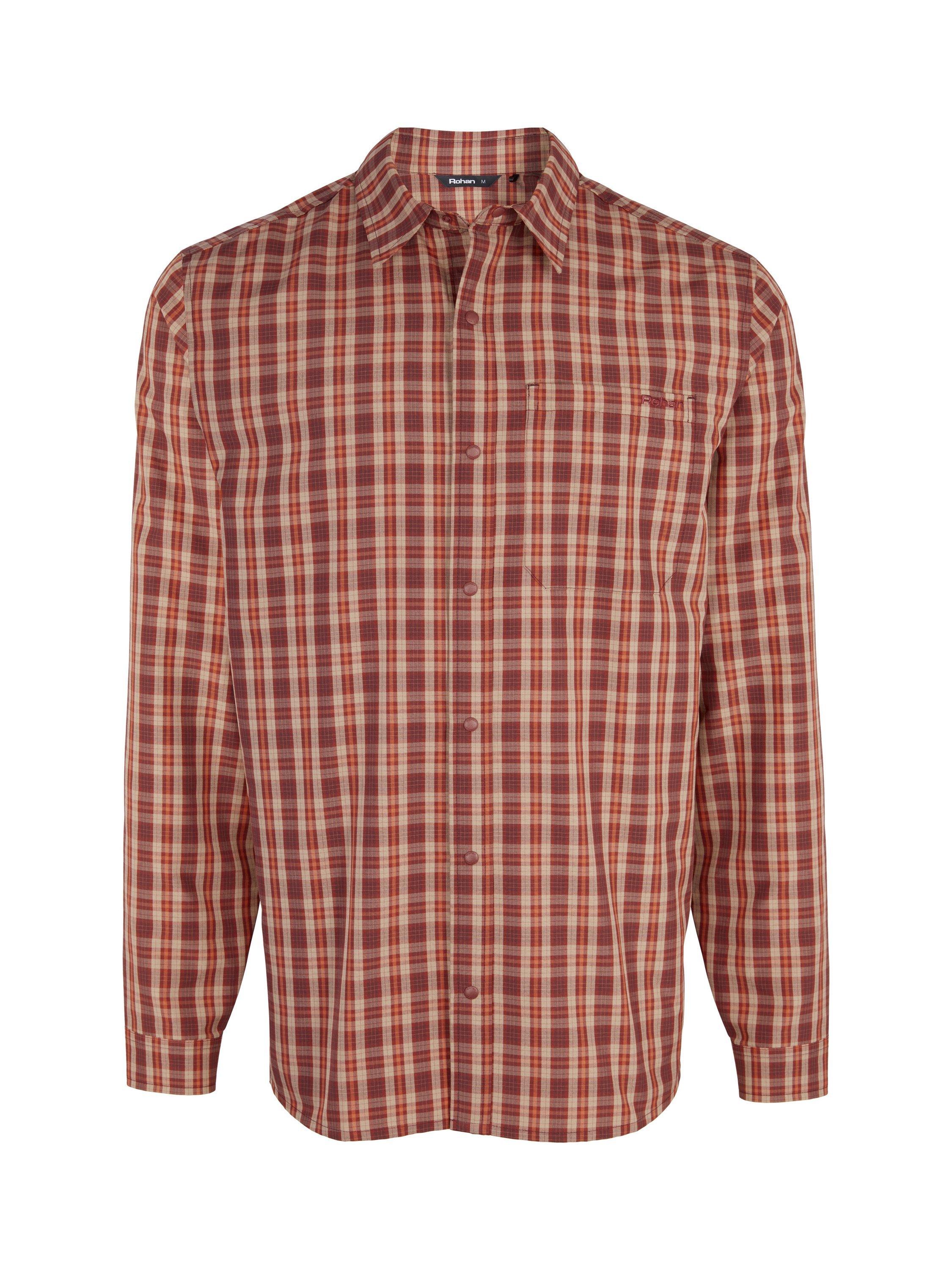 Product image 3 of 7, which shows Rohan Men's Portreath Long Sleeve Shirt, Red/Orange, S