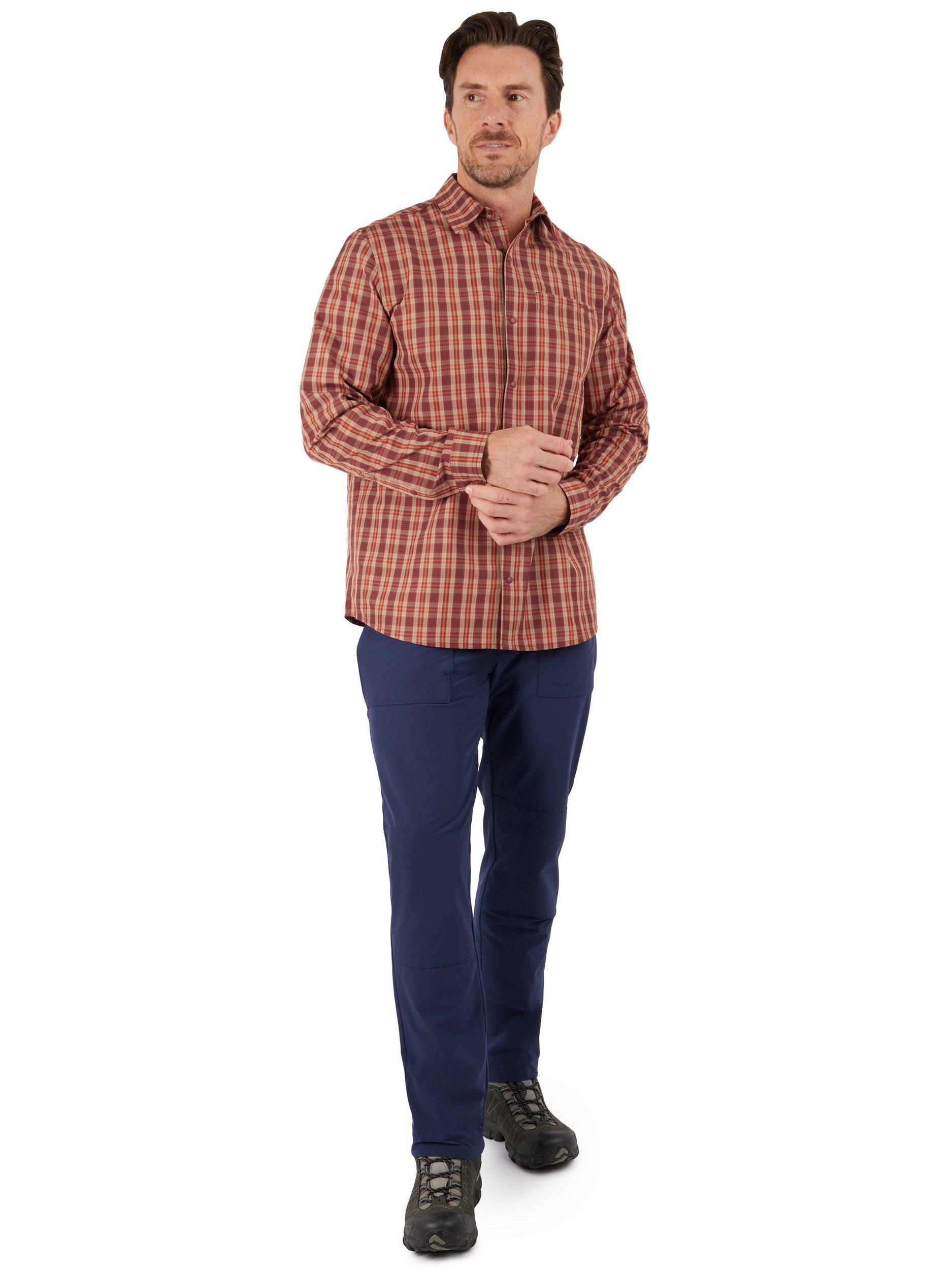 Product image 4 of 7, which shows Rohan Men's Portreath Long Sleeve Shirt, Red/Orange, S