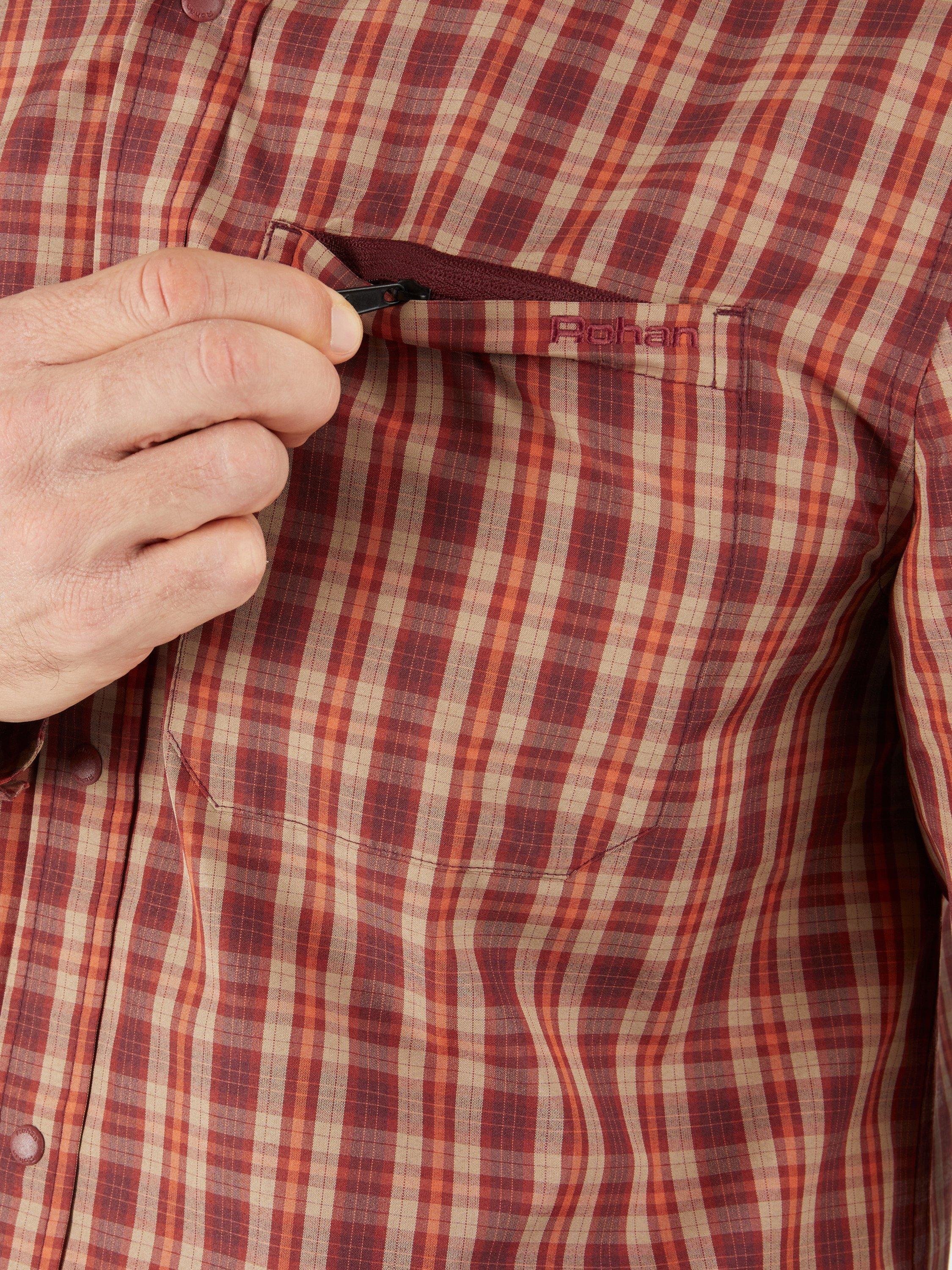 Product image 7 of 7, which shows Rohan Men's Portreath Long Sleeve Shirt, Red/Orange, S
