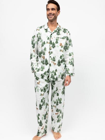 Cyberjammies Fern Alpine Long Pyjama Set, Olive, Olive