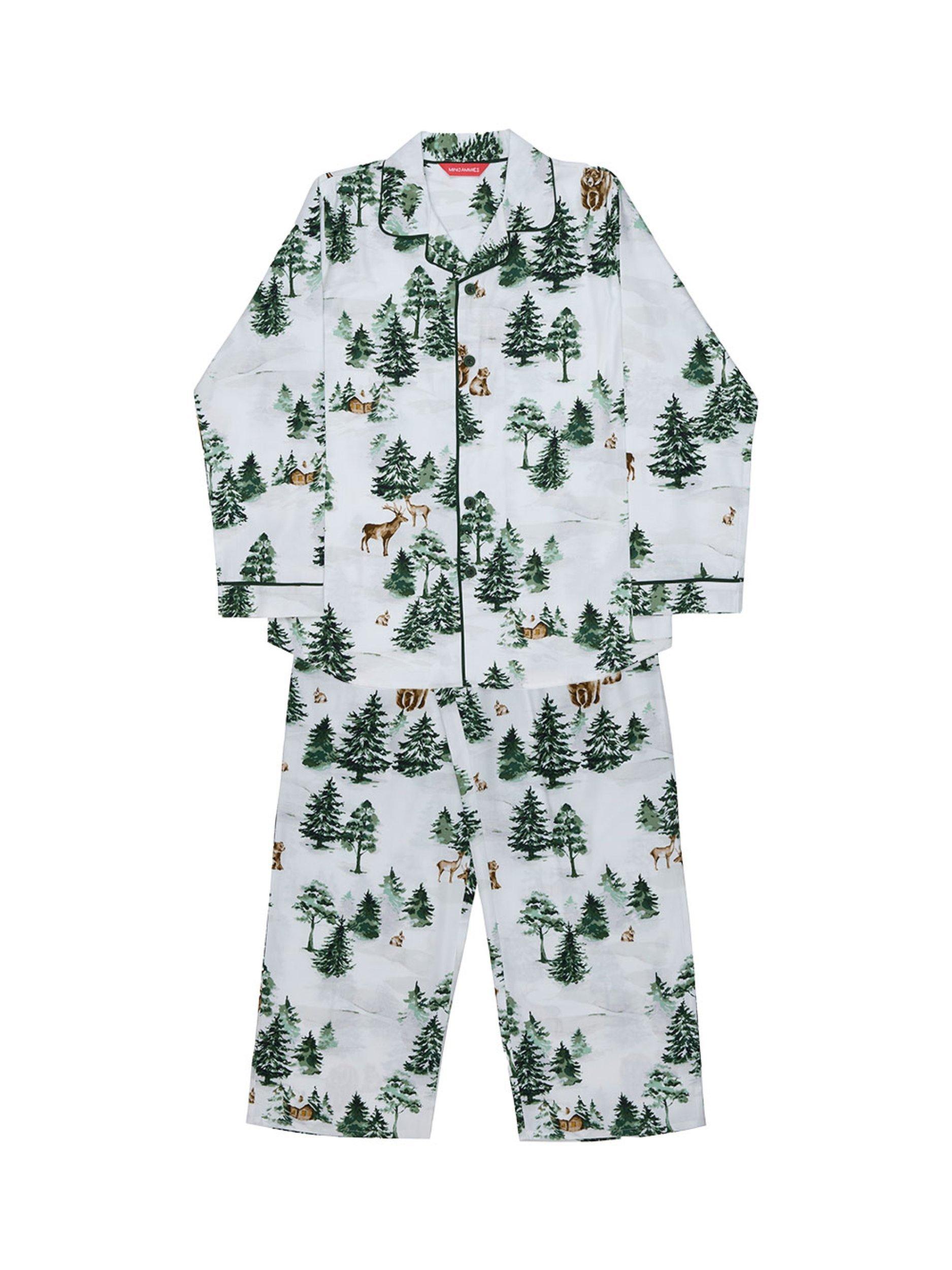 Cyberjammies Kids' Fern Alpine Long Pyjama Set, Olive