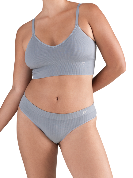 Nudea Seamless TENCEL™ High Leg Knickers, Storm Grey