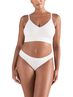 Nudea Seamless TENCEL™ High Leg Knickers, White Sand