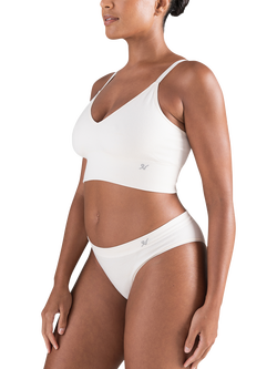 Nudea Seamless TENCEL™ High Leg Knickers - view 2, White Sand