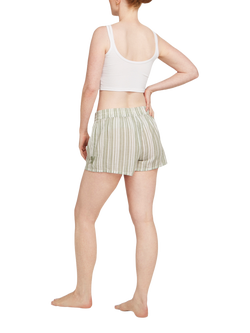 Nudea Boxer Pyjama Shorts - view 2, Sage Stripe
