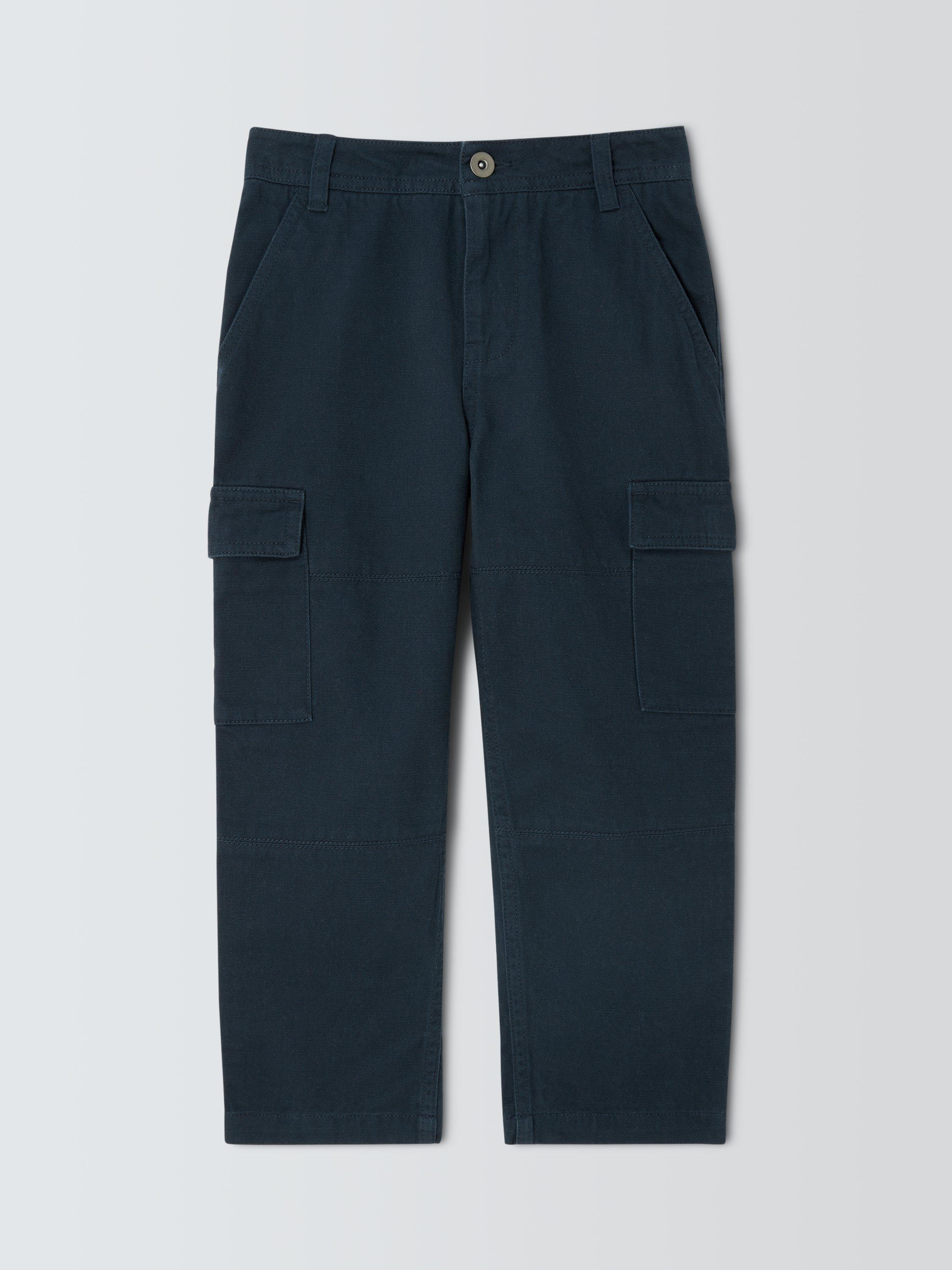 Product image 3 of 8, which shows John Lewis Kids' Slub Cargo Trousers, Navy Blazer, 5 years