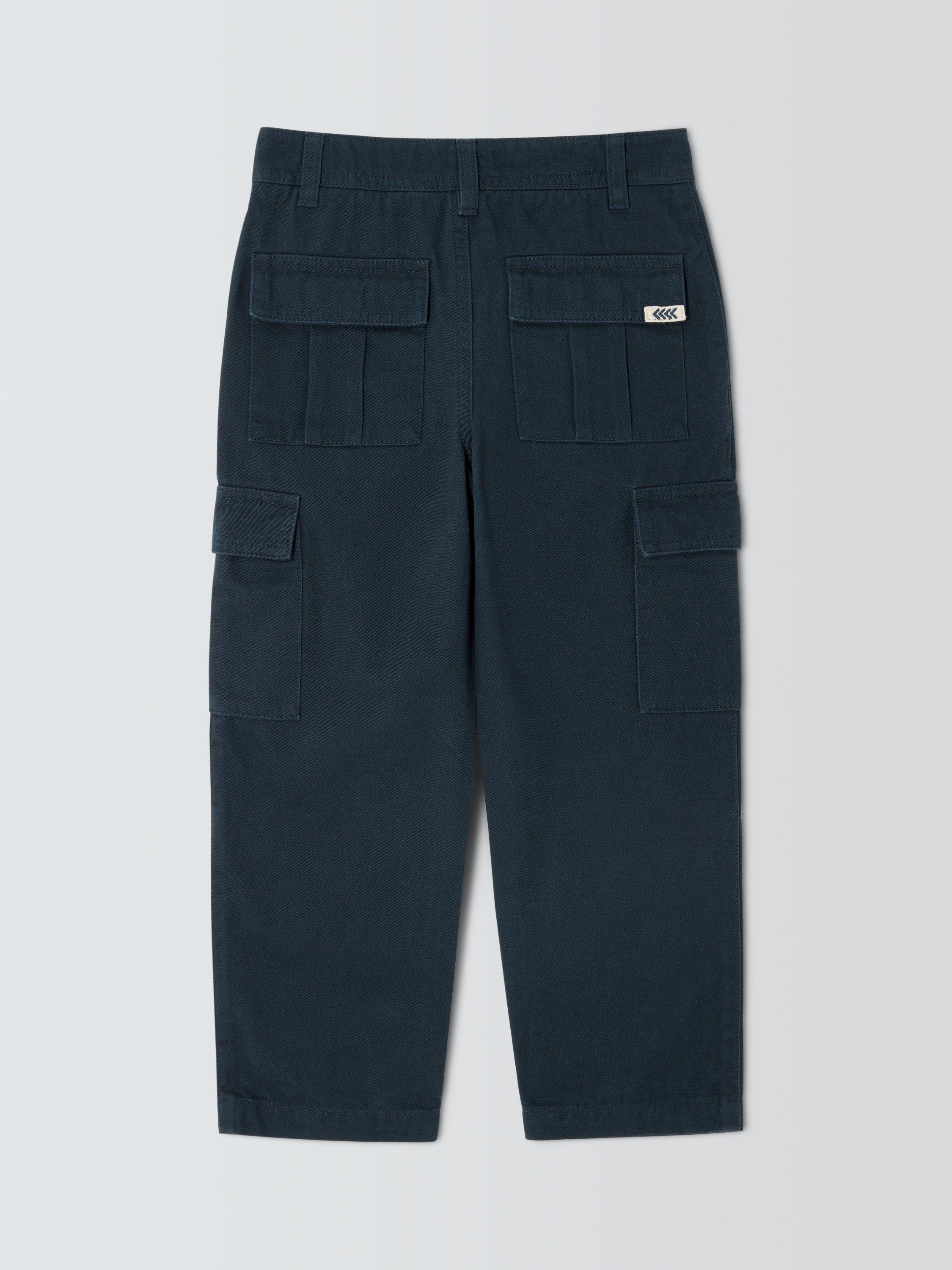Product image 5 of 8, which shows John Lewis Kids' Slub Cargo Trousers, Navy Blazer, 5 years