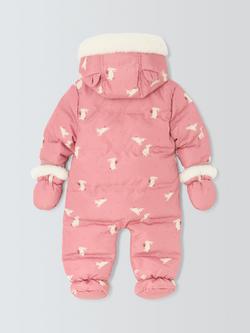 John Lewis Baby Bunny Snowsuit - view 2, Pink