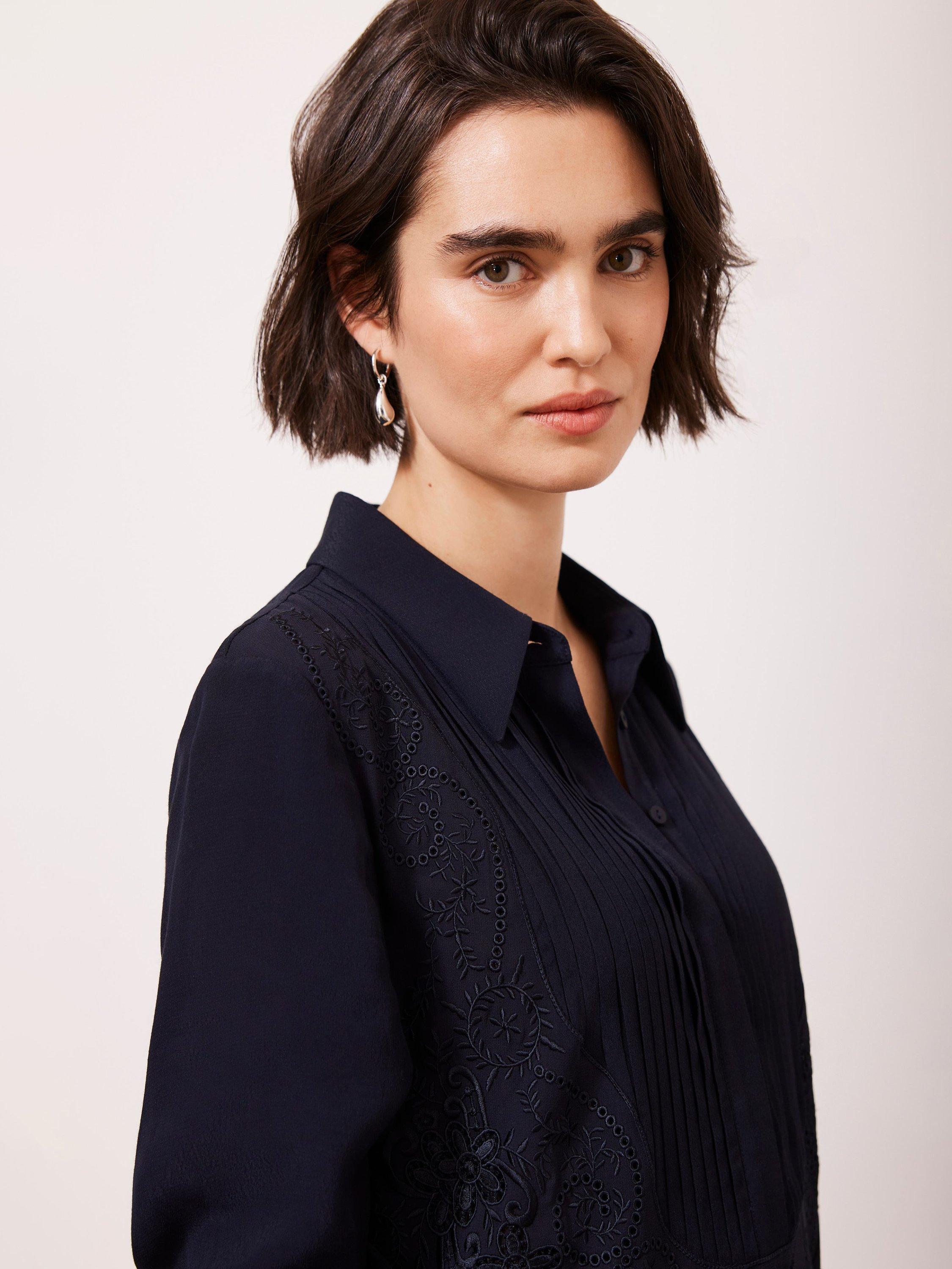 Product image 4 of 8, which shows Mint Velvet Shirt Maxi Dress, Blue Navy, 6