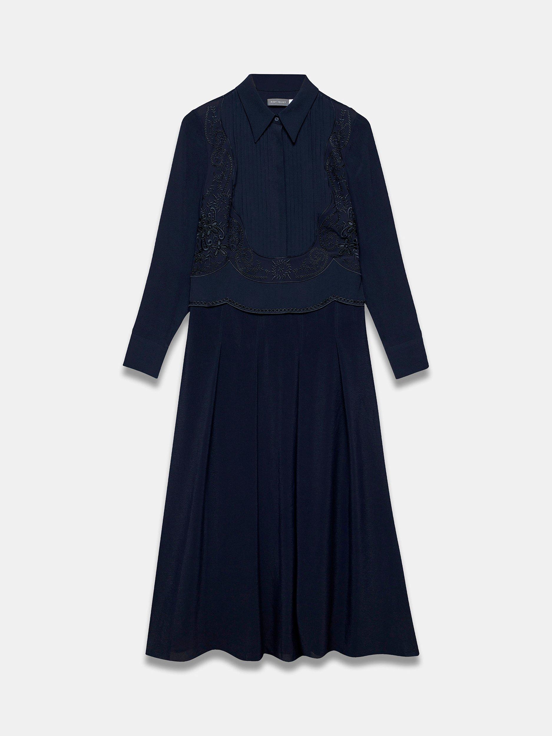 Product image 7 of 8, which shows Mint Velvet Shirt Maxi Dress, Blue Navy, 6