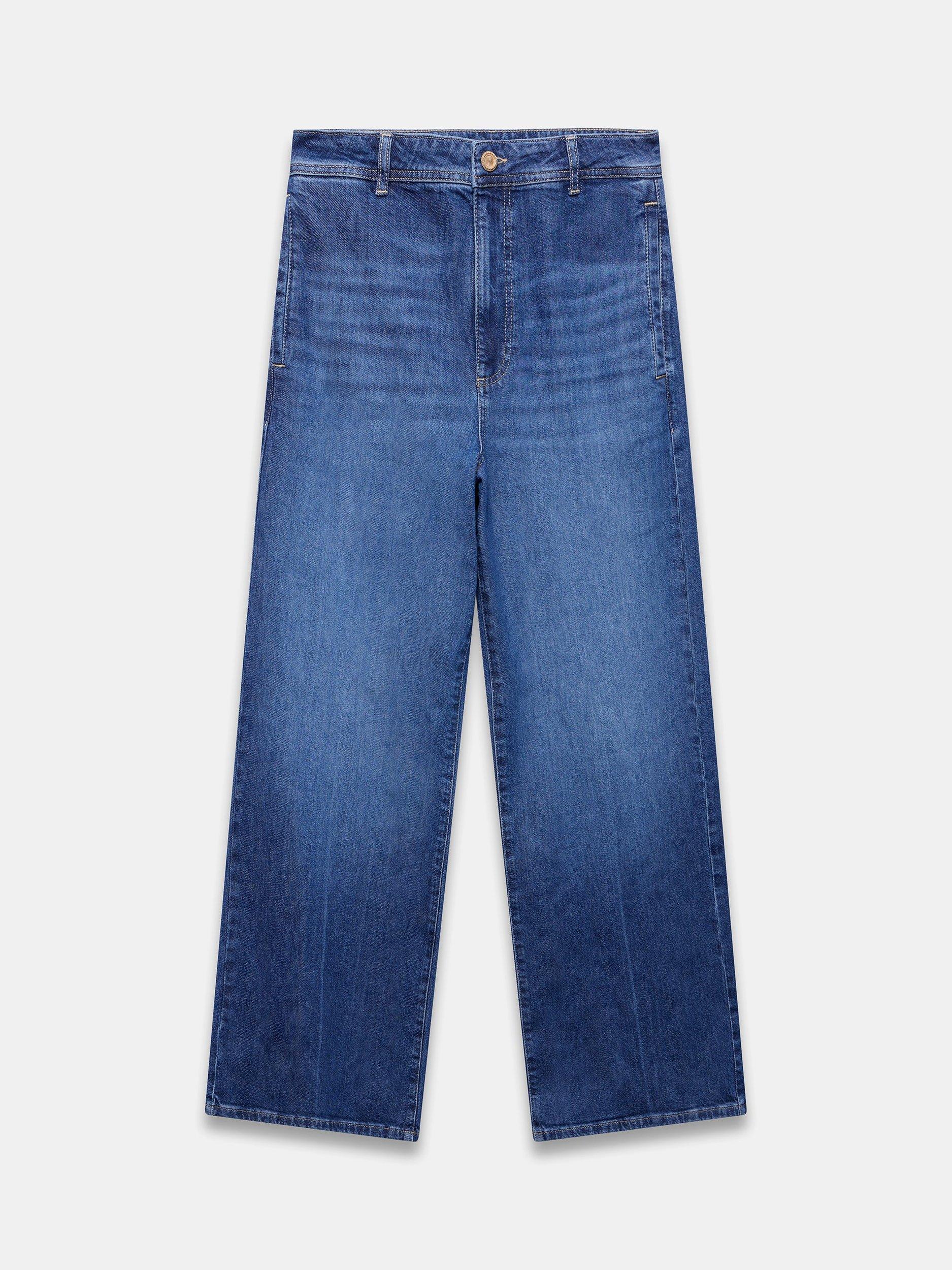 Product image 5 of 7, which shows Mint Velvet High Rise Wide Leg Jeans, Indigo, 6R