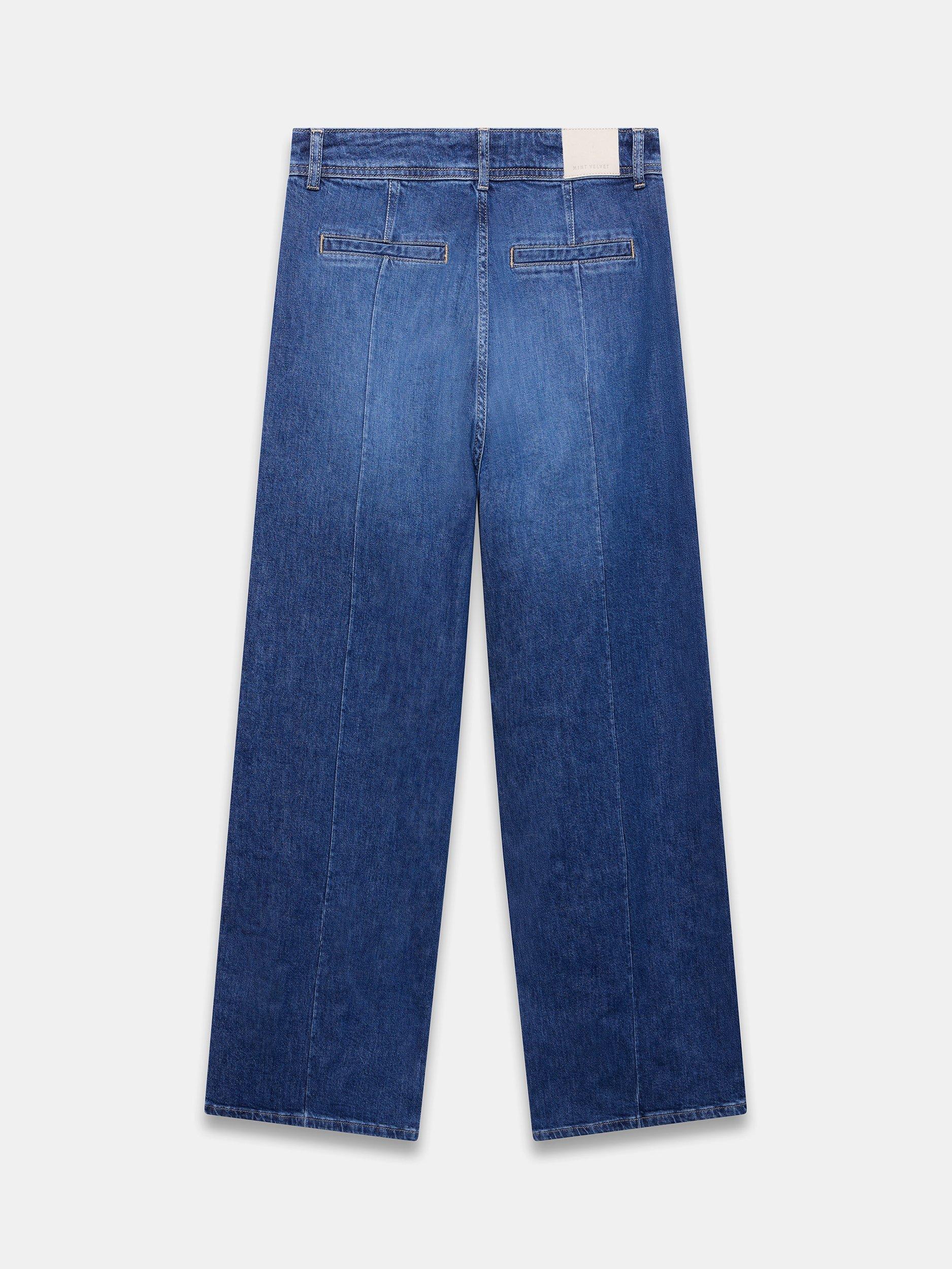 Product image 6 of 7, which shows Mint Velvet High Rise Wide Leg Jeans, Indigo, 6R
