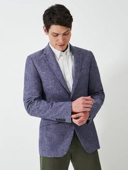 Crew Clothing Fortescue Linen Blazer - view 2, Mid Blue