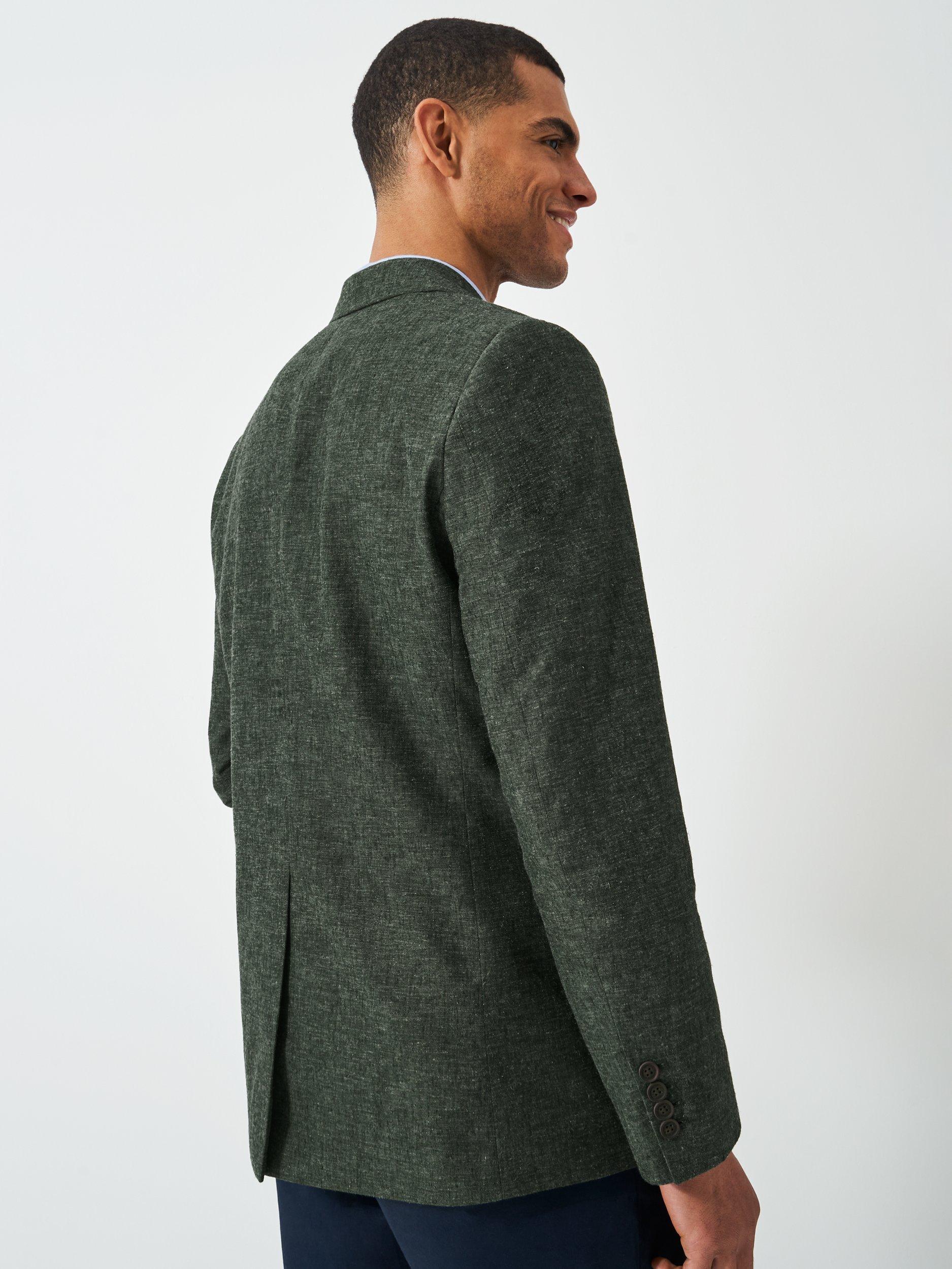 Product image 2 of 5, which shows Crew Clothing Fortescue Linen Blazer, Mid Green, 36L