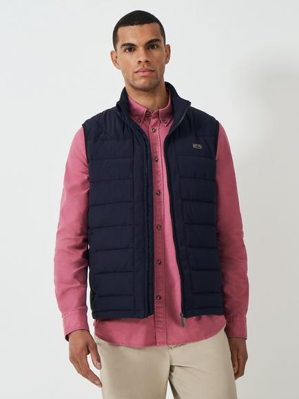Crew Clothing  Bramham Showerproof Quilted Gilet, Navy Blue