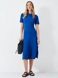 Crew Clothing Erin Jersey Flare Dress, Bright Blue, Bright Blue
