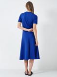 Crew Clothing Erin Jersey Flare Dress, Bright Blue, Bright Blue