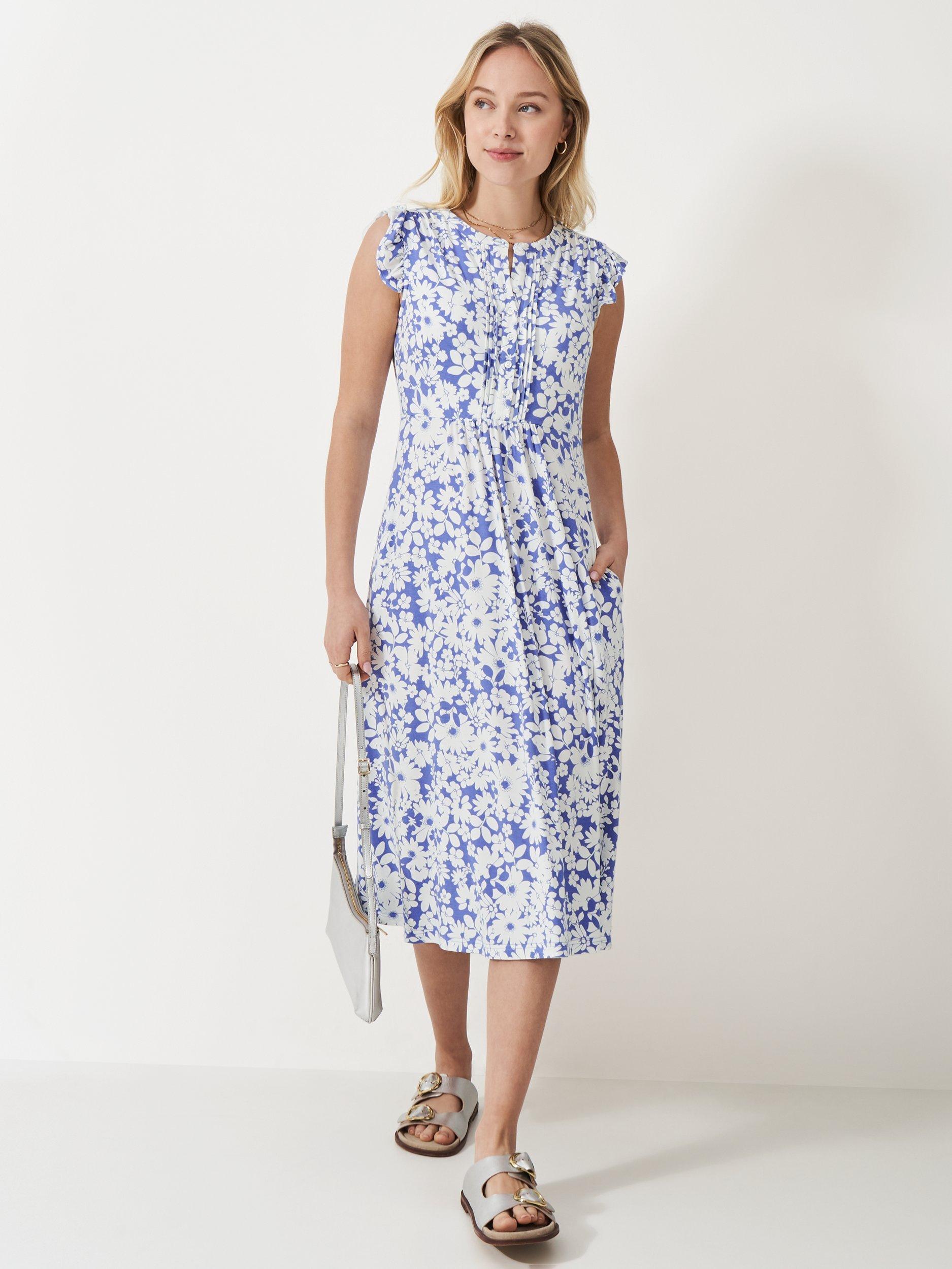 Product image 1 of 5, which shows Crew Clothing Lydia Kylie Floral Dress, Multi/Blue, 6