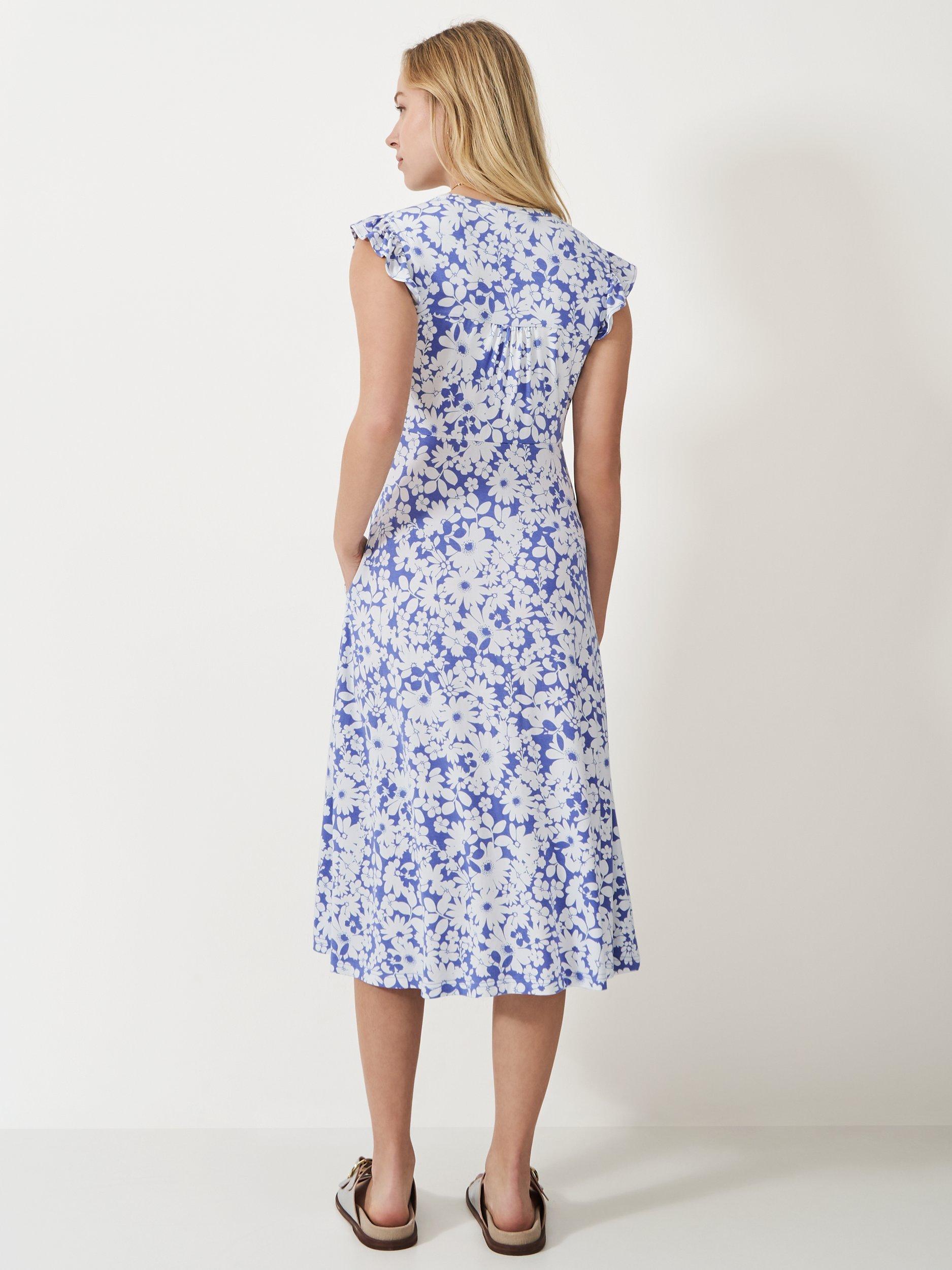 Product image 3 of 5, which shows Crew Clothing Lydia Kylie Floral Dress, Multi/Blue, 6