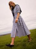Crew Clothing Eleanor Stripe Shirt Dress, Navy Blue/White