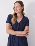 Crew Clothing Jenna Darted Midi Dress, Denim Blue