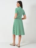 Crew Clothing Emma Geometric Dress, Green/White