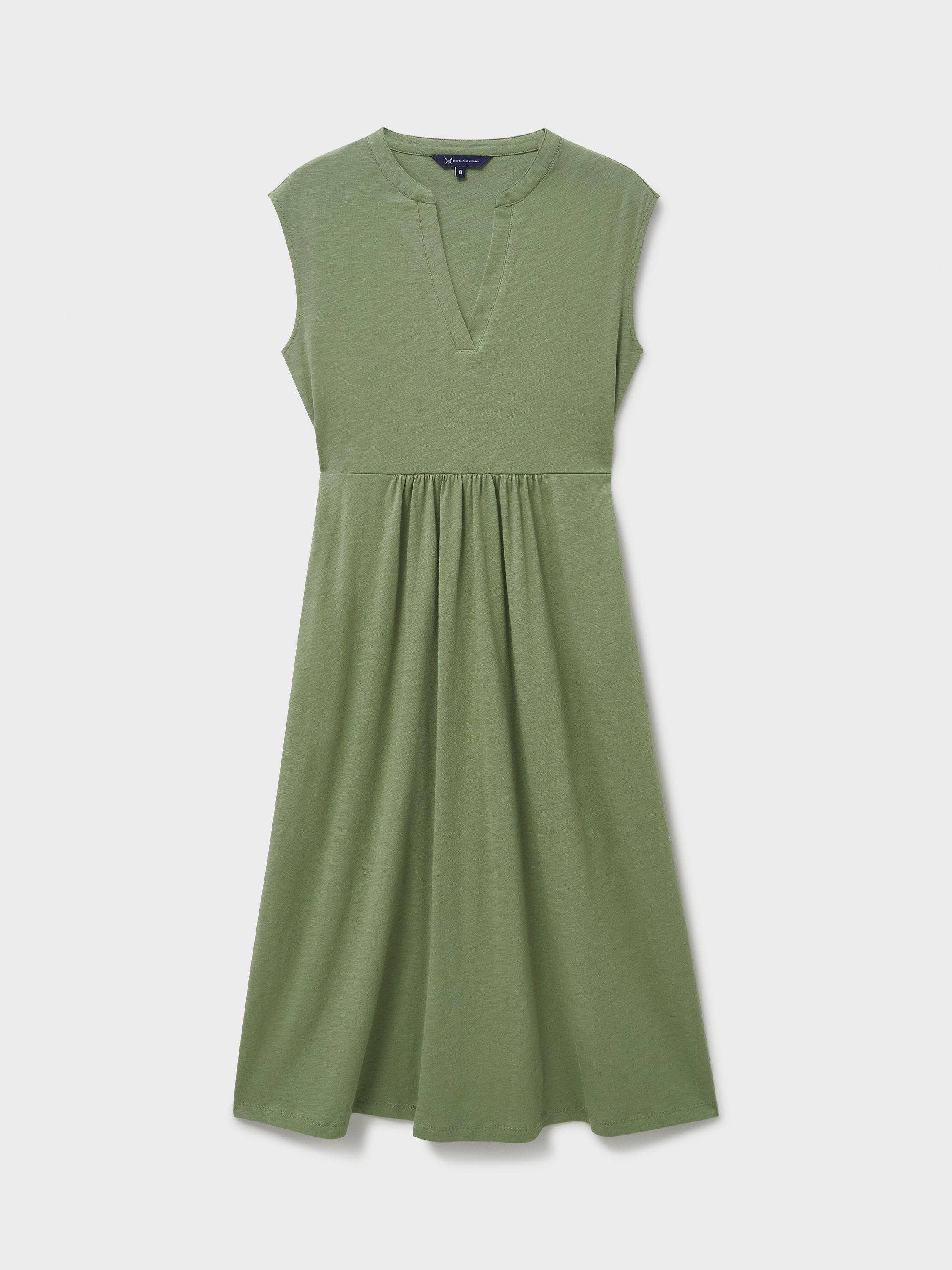 Product image 5 of 5, which shows Crew Clothing Adina Jersey Midi Dress, Dark Green, 6