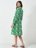 Crew Clothing Eleanor Floral Shirt Dress, Light Green/White