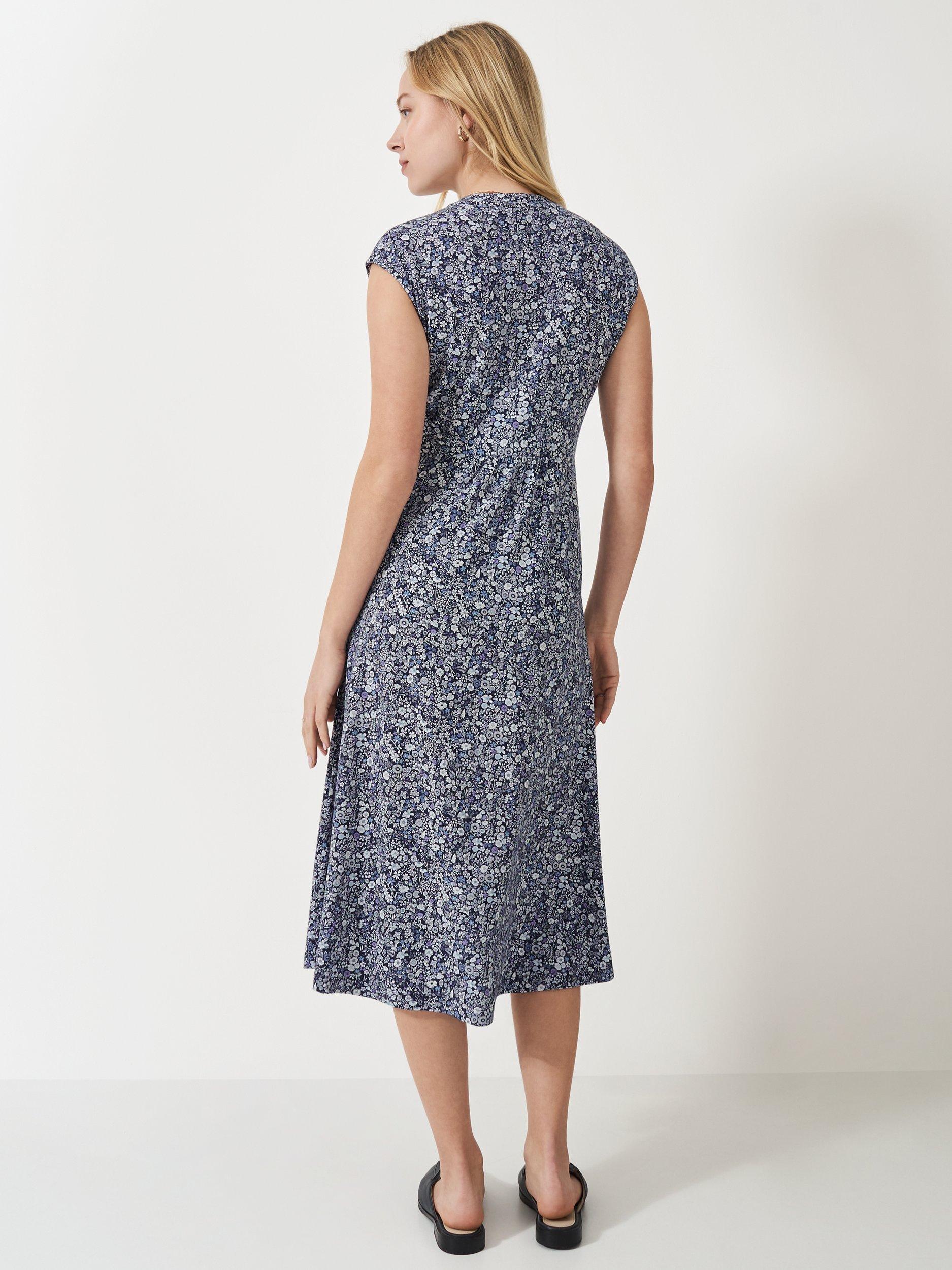Product image 3 of 6, which shows Crew Clothing Nina Hazel Floral Dress, Navy, 6