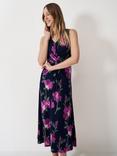 Crew Clothing Floral Twist Detail Jersey Dress, Multi, Multi